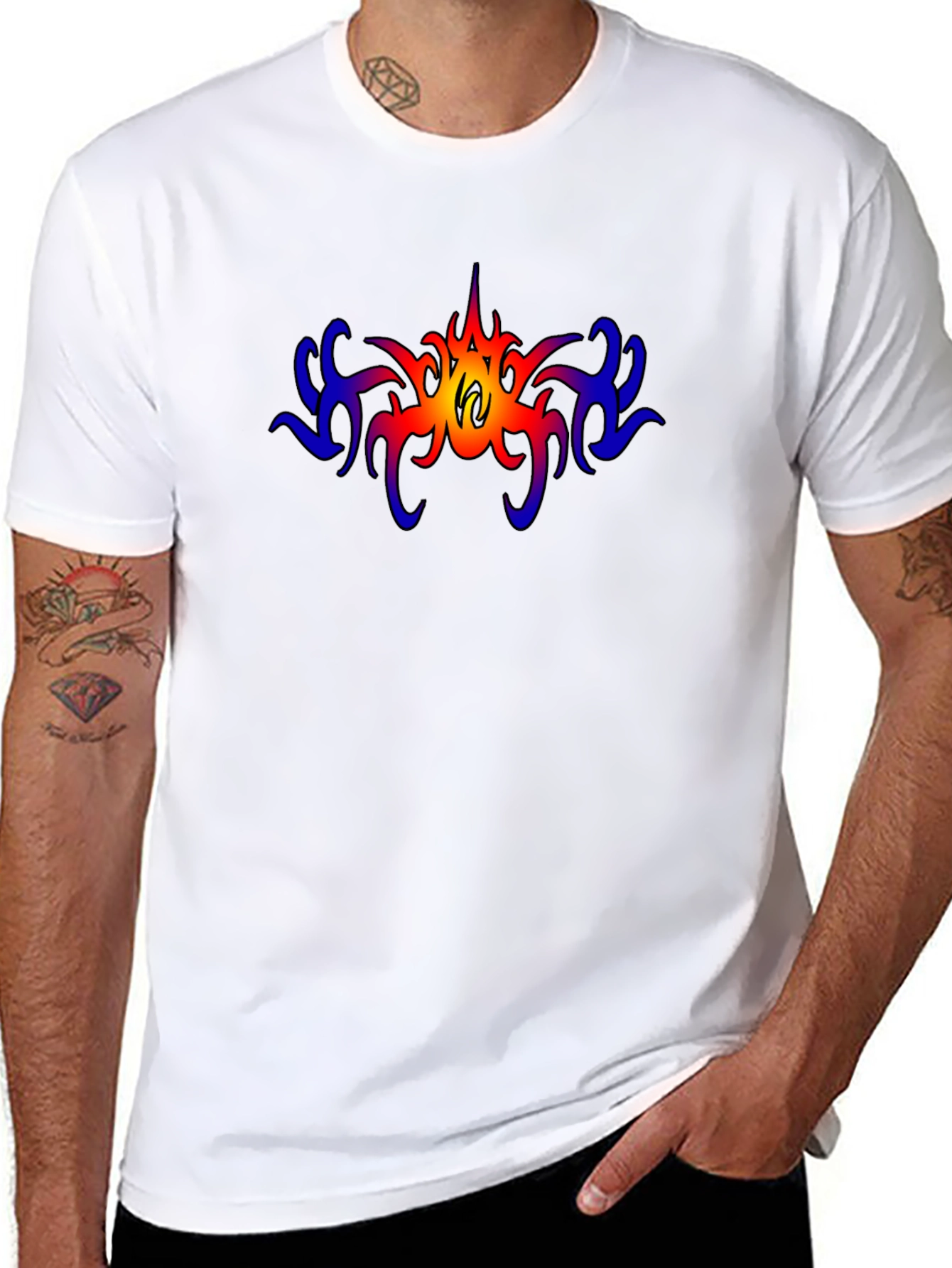 Bold Tribal Graphic Tee - Mens Black T-Shirt