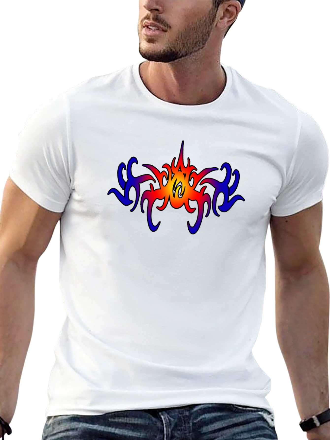 Bold Tribal Graphic Tee - Mens Black T-Shirt
