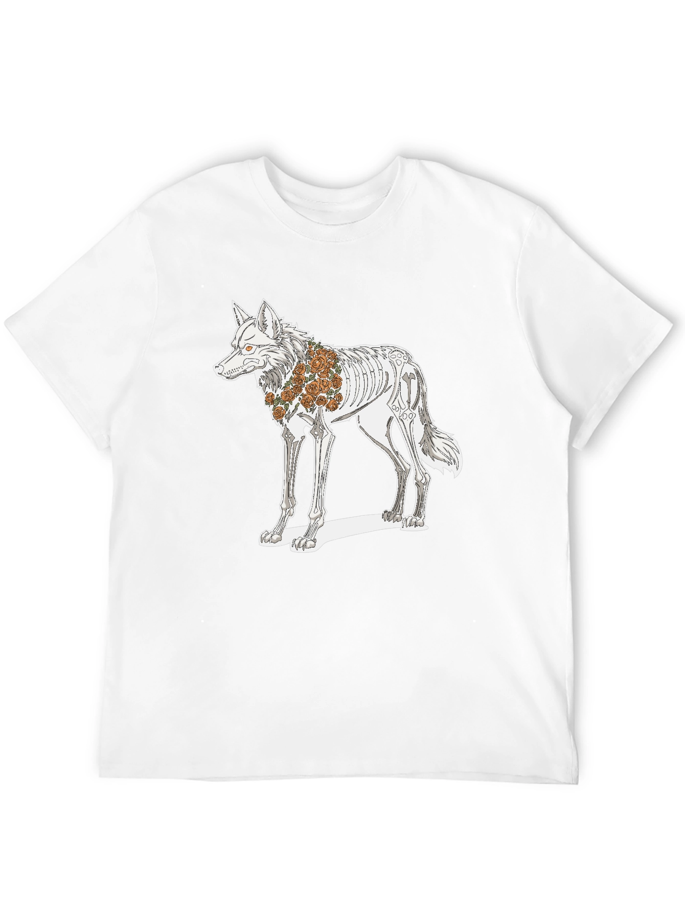 Day of the Dead Wolf Skeleton Graphic Tee