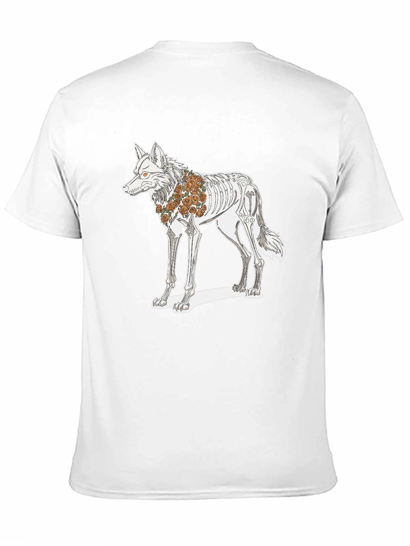 Day of the Dead Wolf Skeleton Graphic Tee