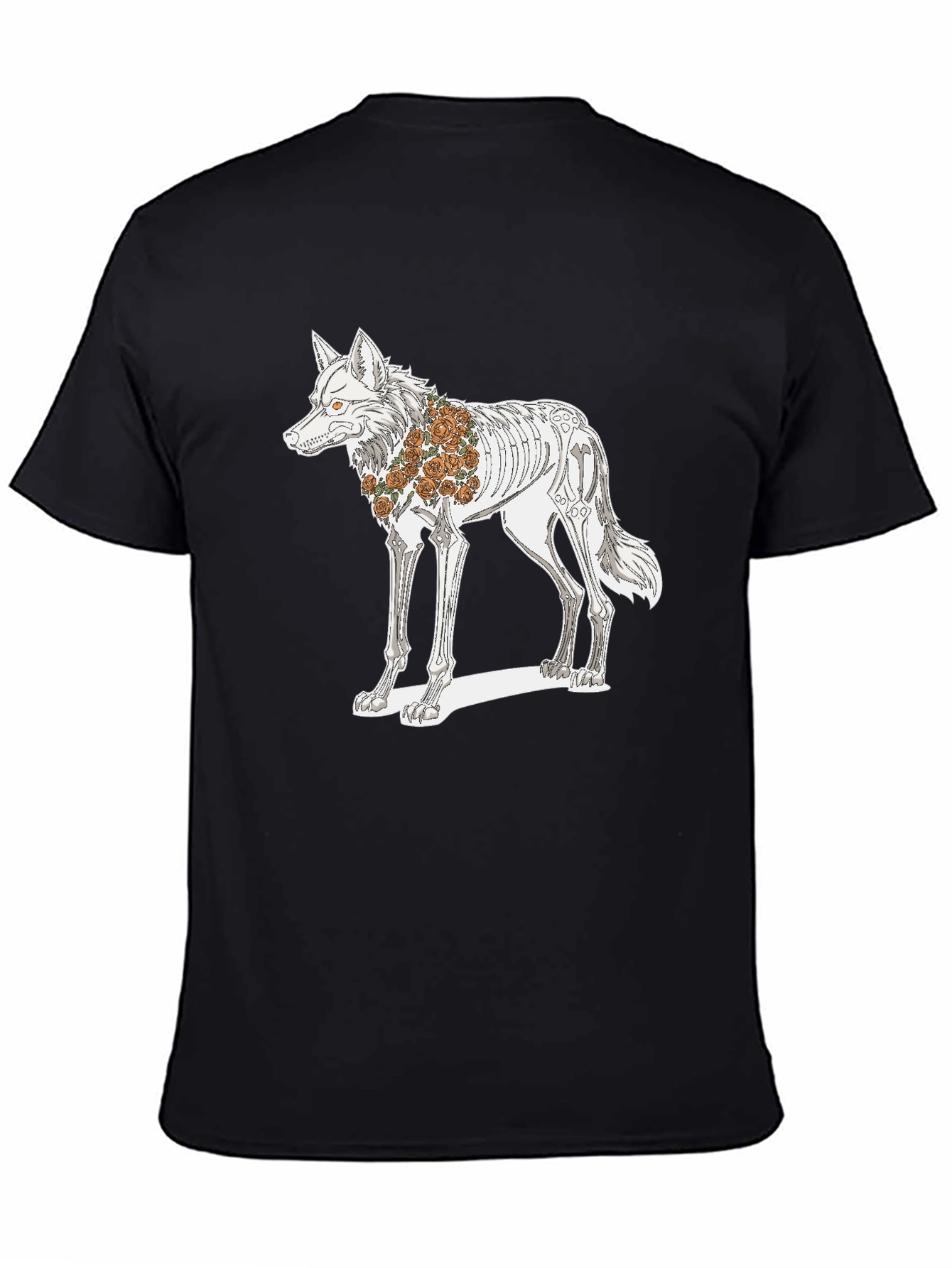 Day of the Dead Wolf Skeleton Graphic Tee
