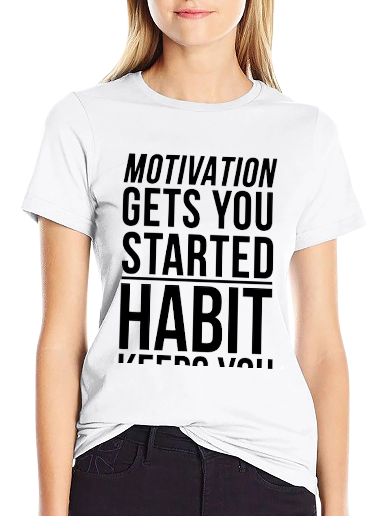 Motivation Habit Black Graphic T-Shirt