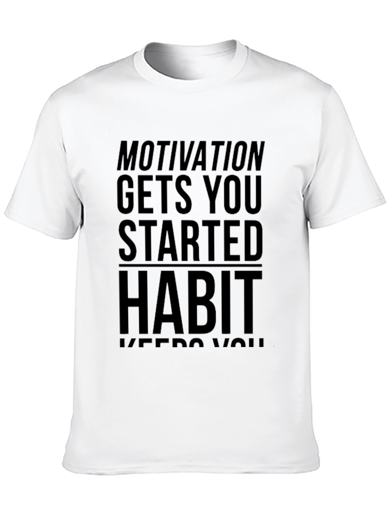 Motivation Habit Black Graphic T-Shirt