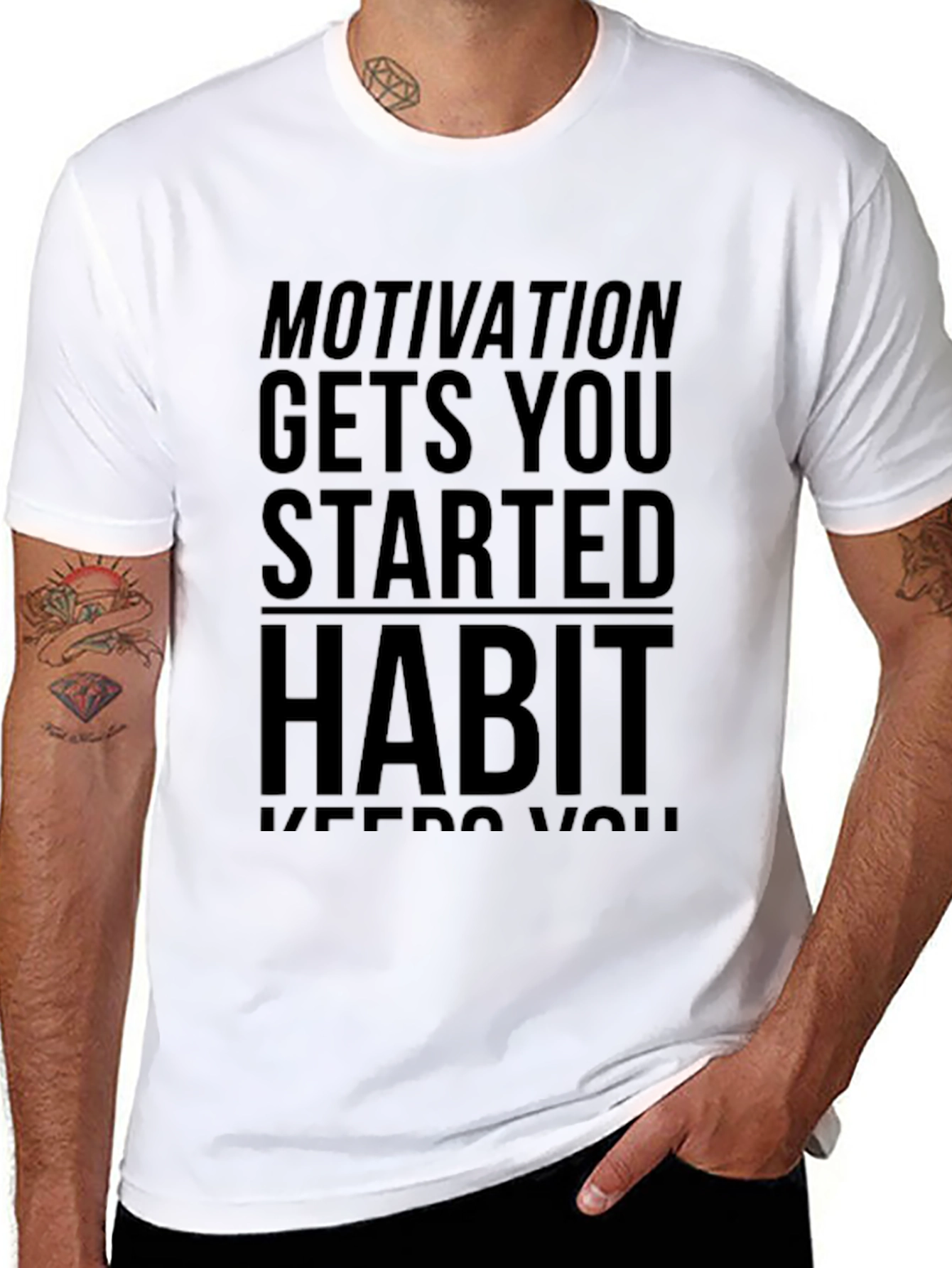 Motivation Habit Black Graphic T-Shirt