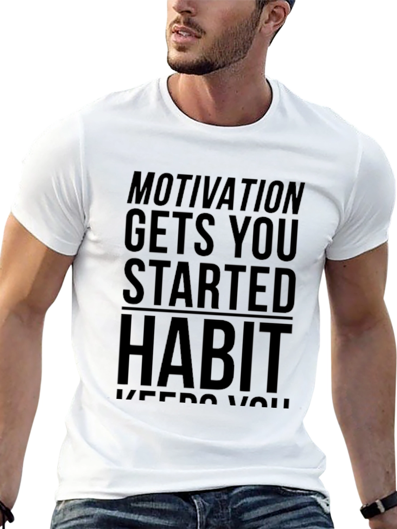 Motivation Habit Black Graphic T-Shirt