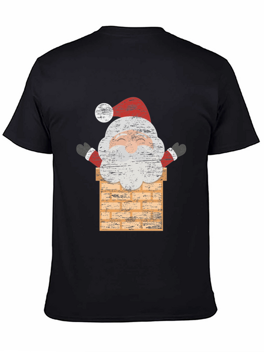 Santa in Chimney Graphic Tee - Holiday Cheer