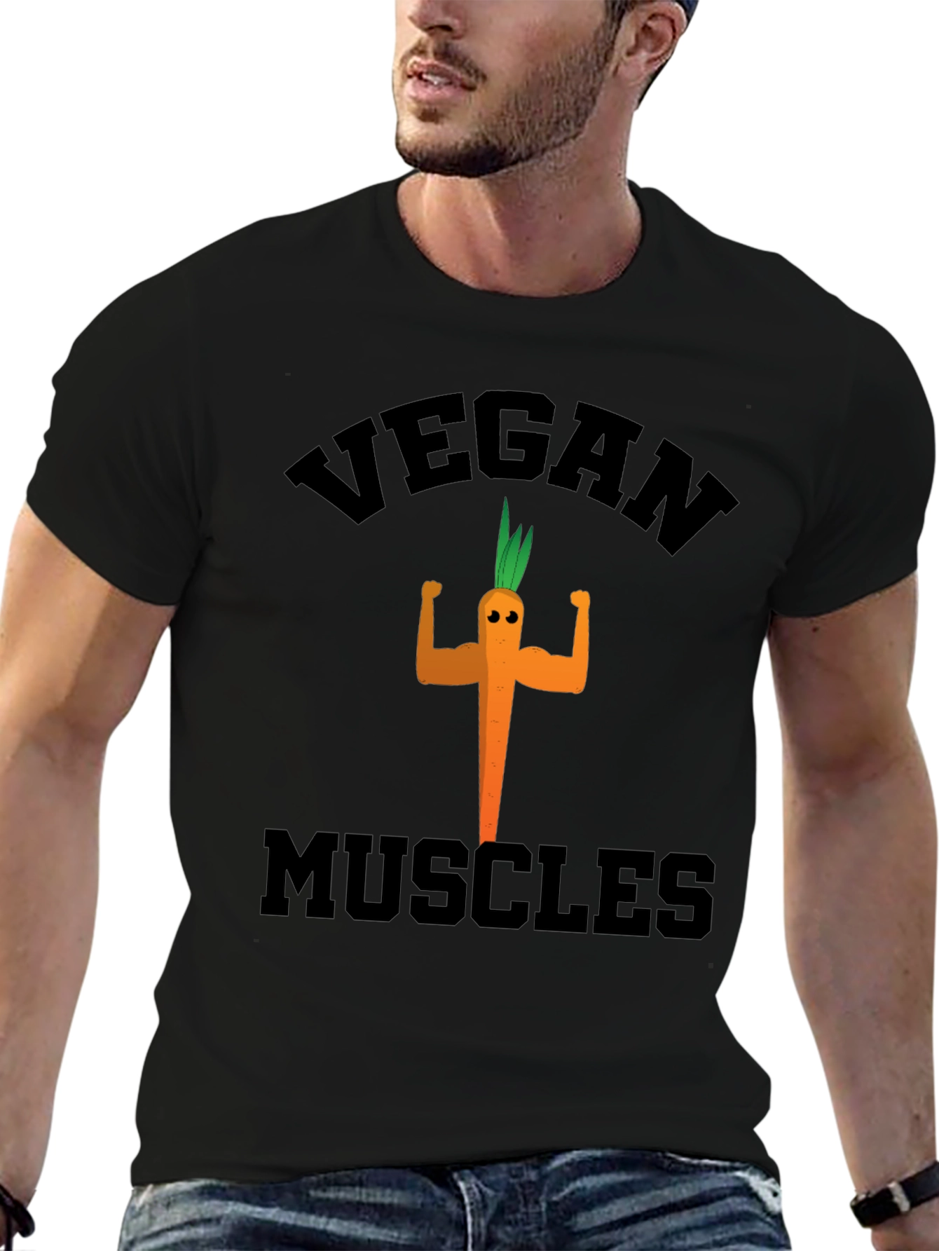 Vegan Muscles Black Graphic Tee