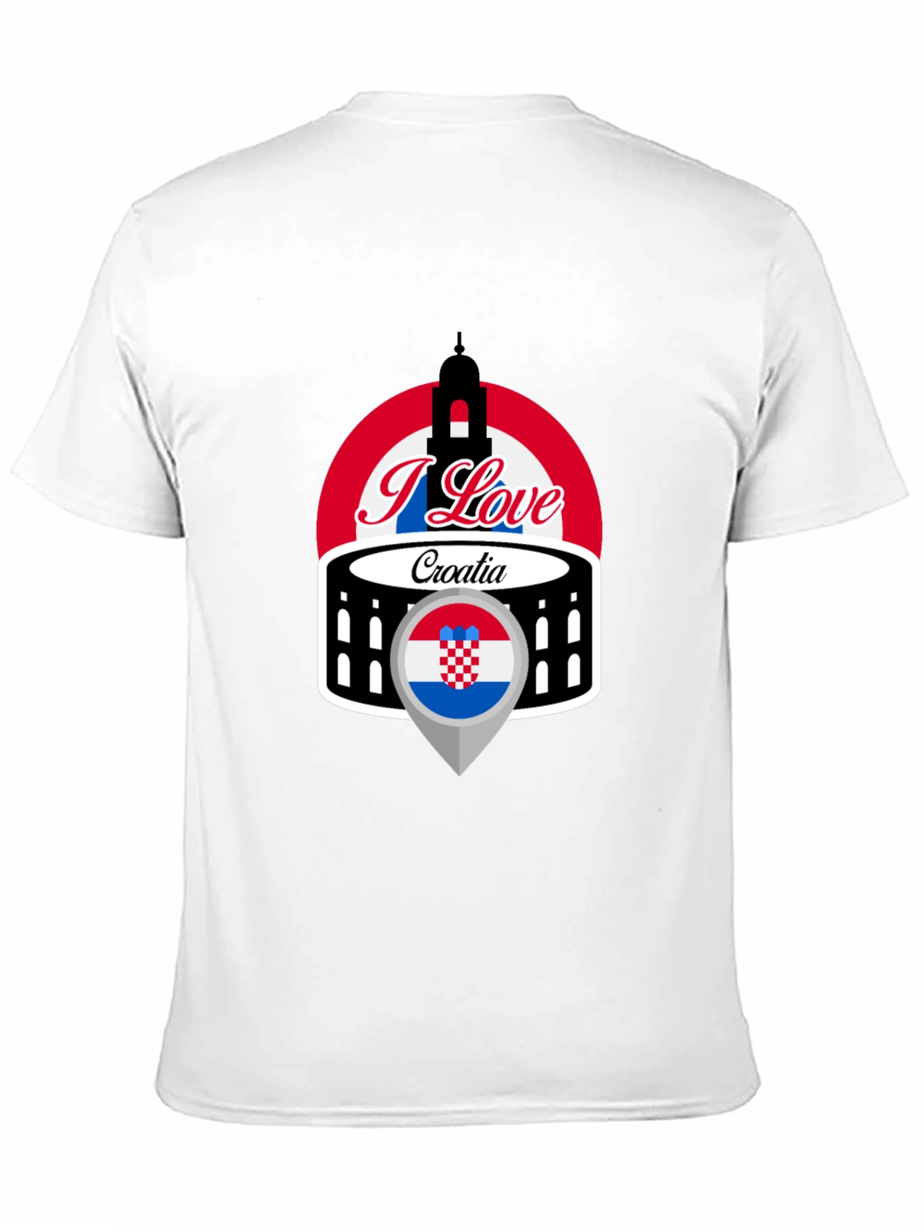 I Love Croatia T-Shirt - Black Graphic Tee