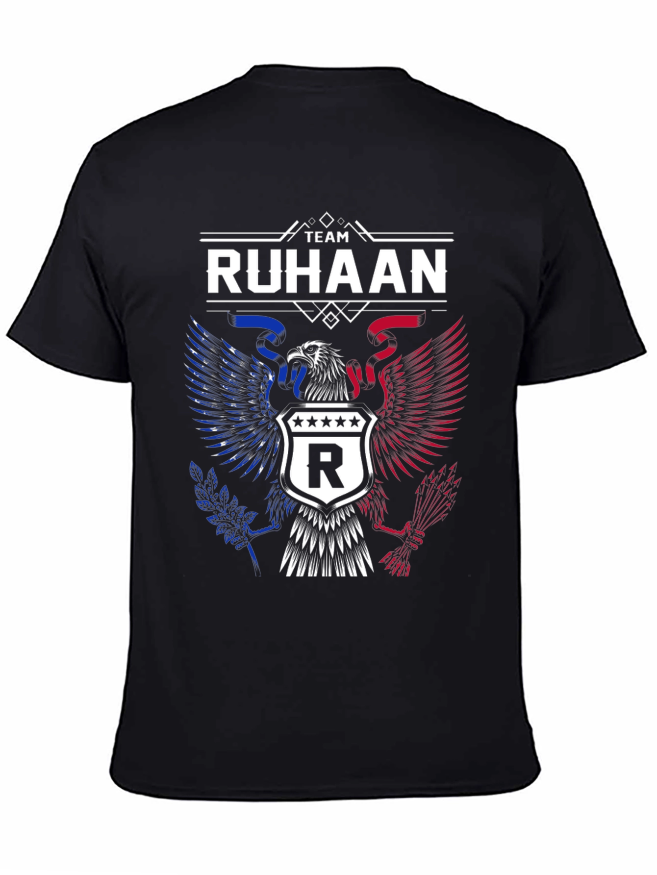 Team Ruhaan Eagle Crest Graphic T-Shirt - Patriotic Design