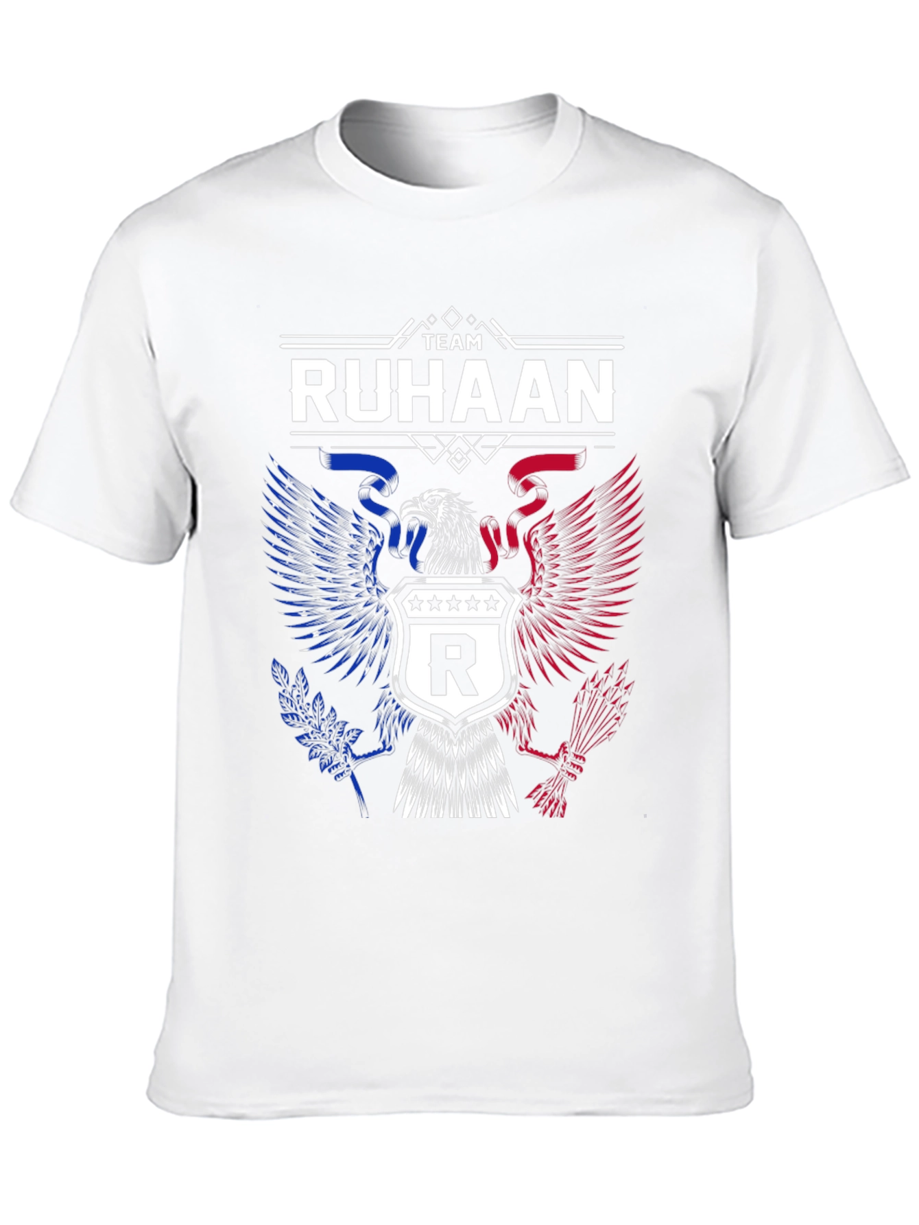 Team Ruhaan Eagle Crest Graphic T-Shirt - Patriotic Design