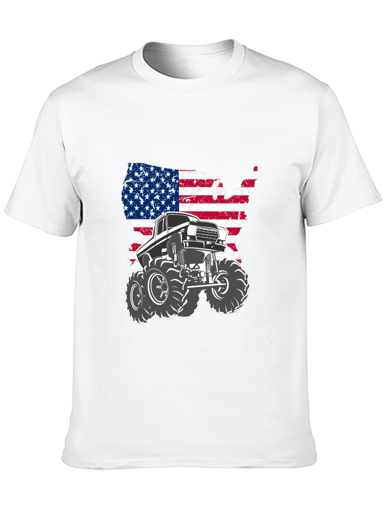 American Flag Monster Truck Graphic Tee - Black