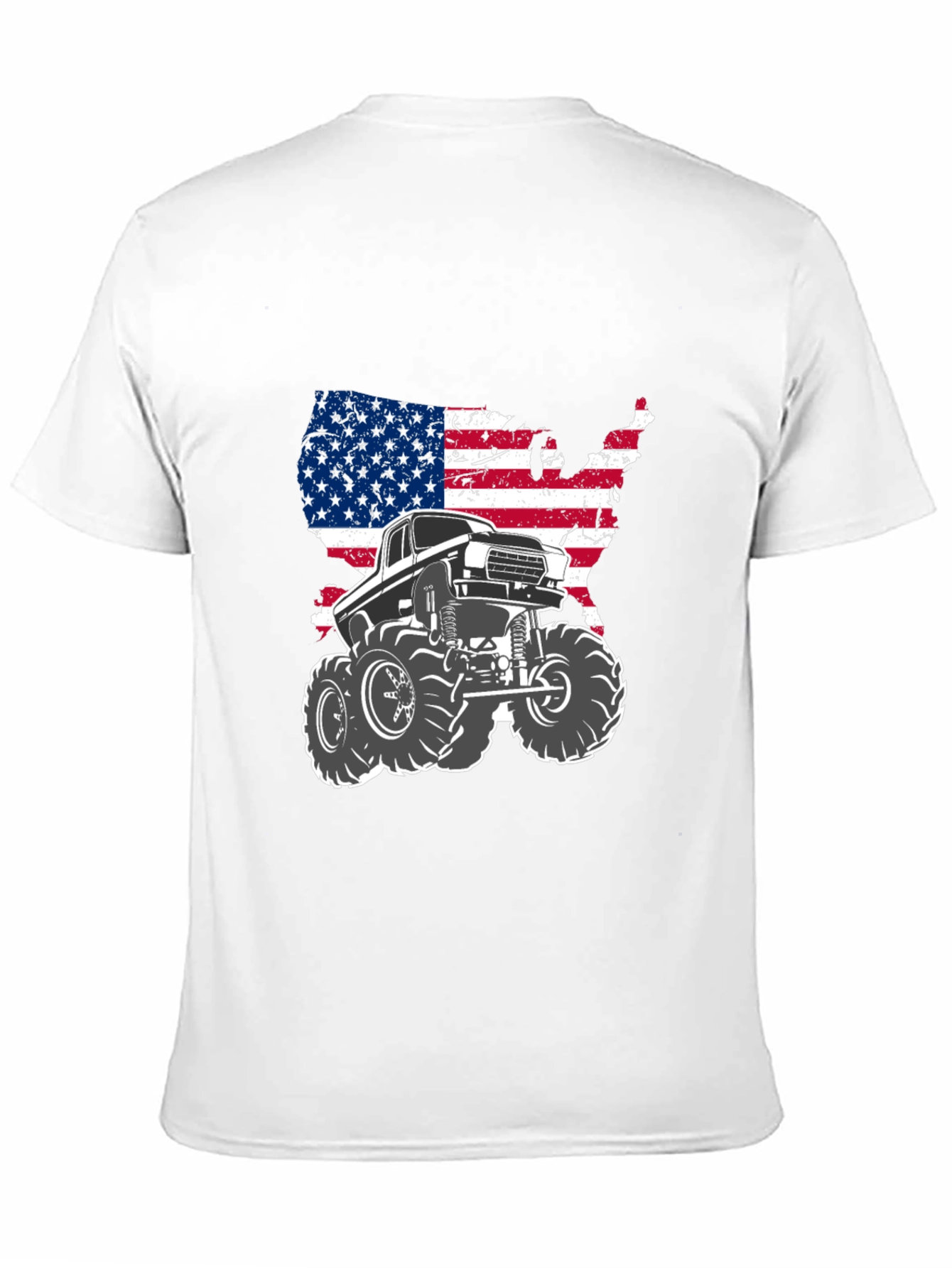 American Flag Monster Truck Graphic Tee - Black