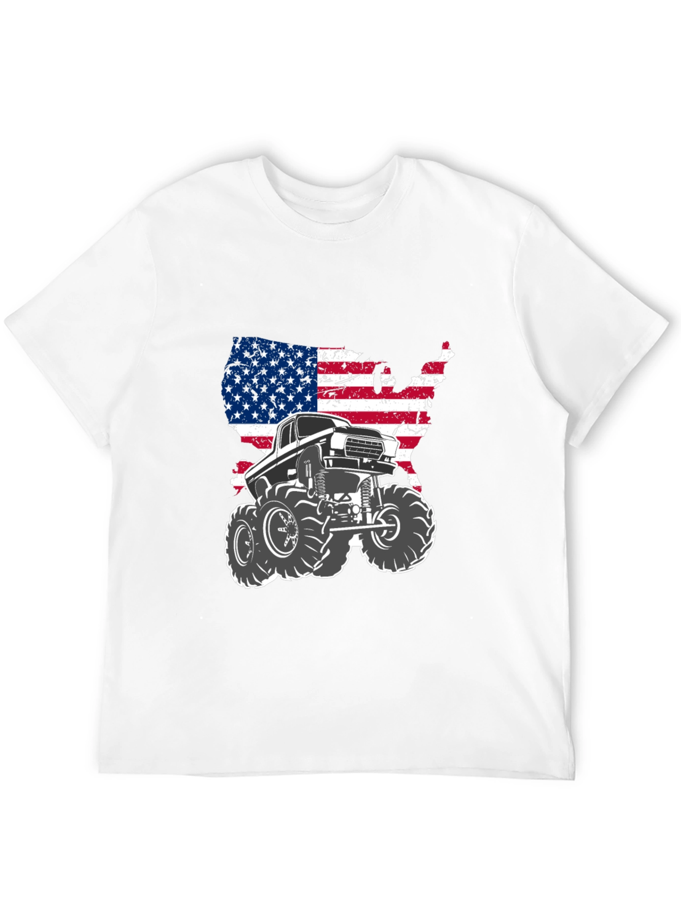 American Flag Monster Truck Graphic Tee - Black