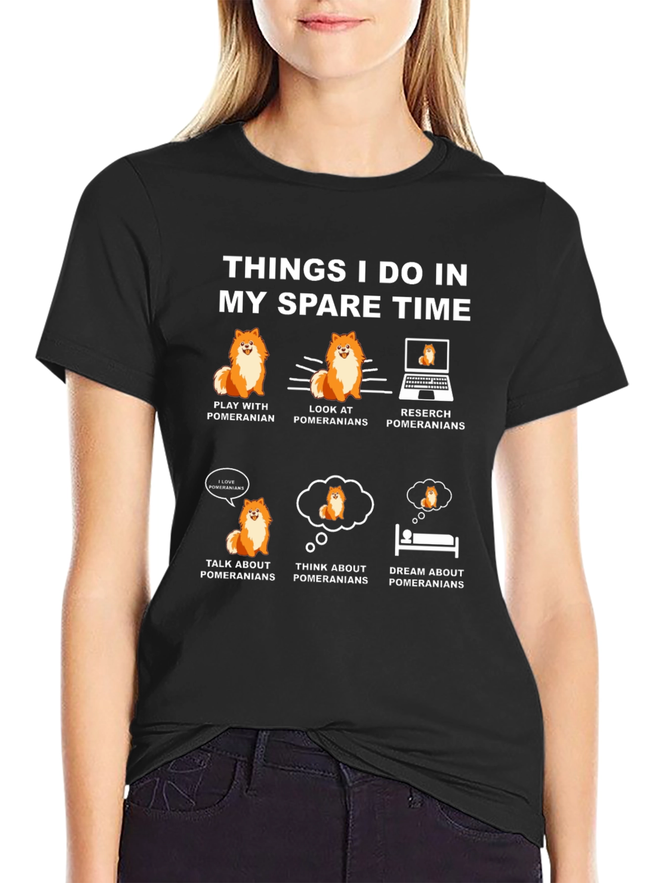 Pomeranian Lover T-Shirt: My Spare Time Hobbies