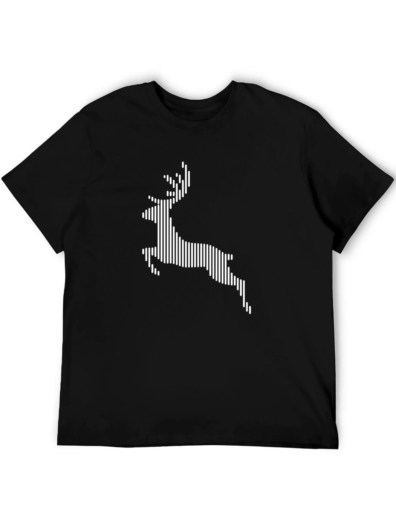 Stripped Deer Graphic Tee - Black