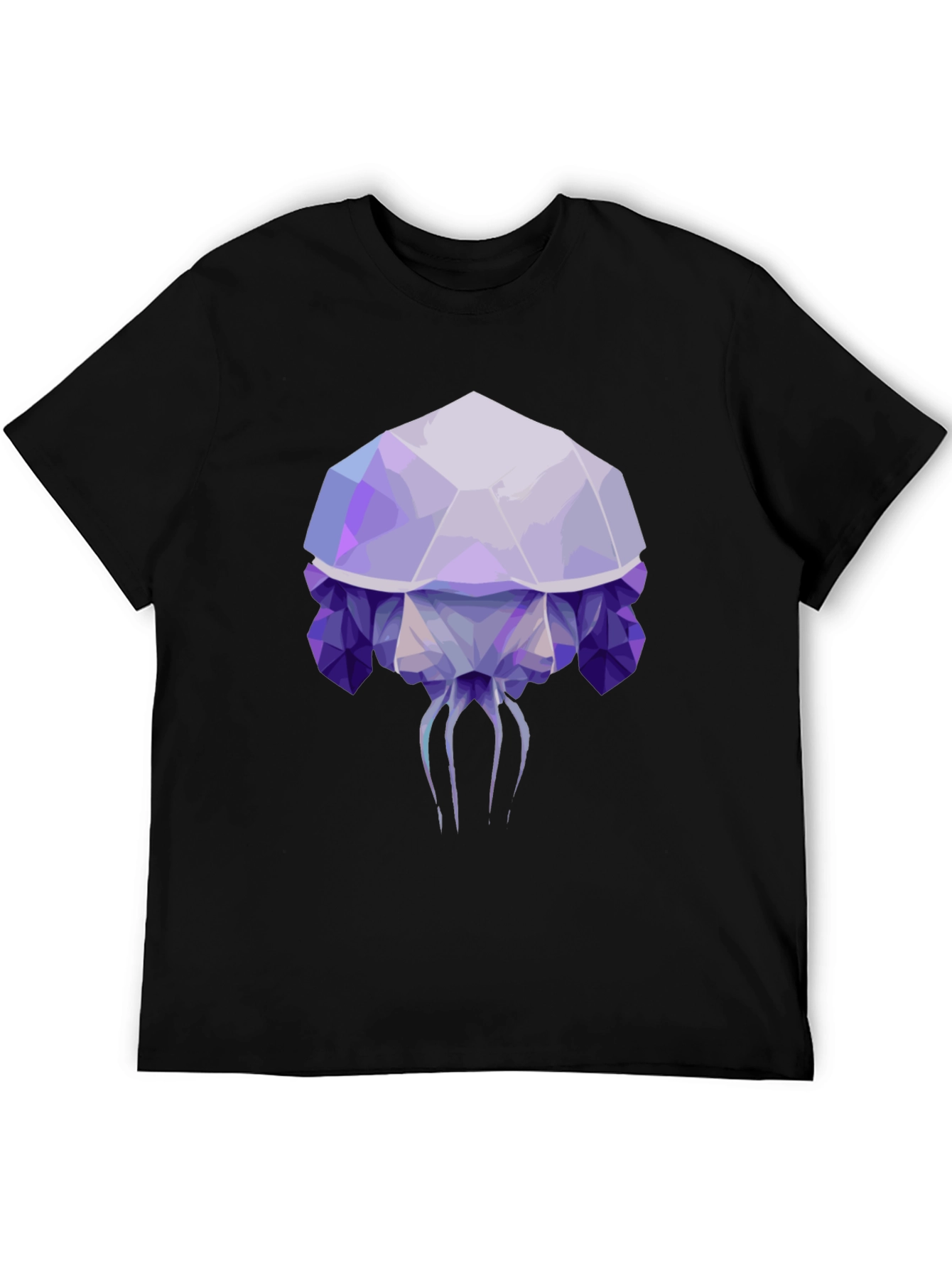 Geometric Jellyfish Graphic Tee - Mens Black T-Shirt