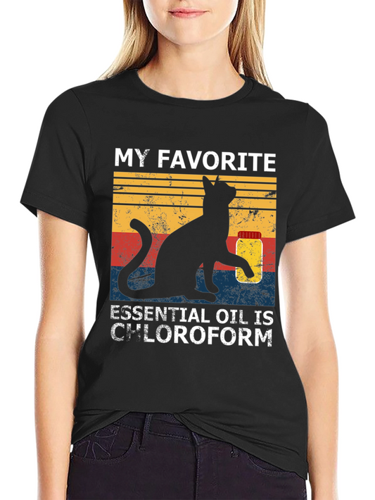 My Favorite Essential Oil is Chloroform Cat T-Shirt