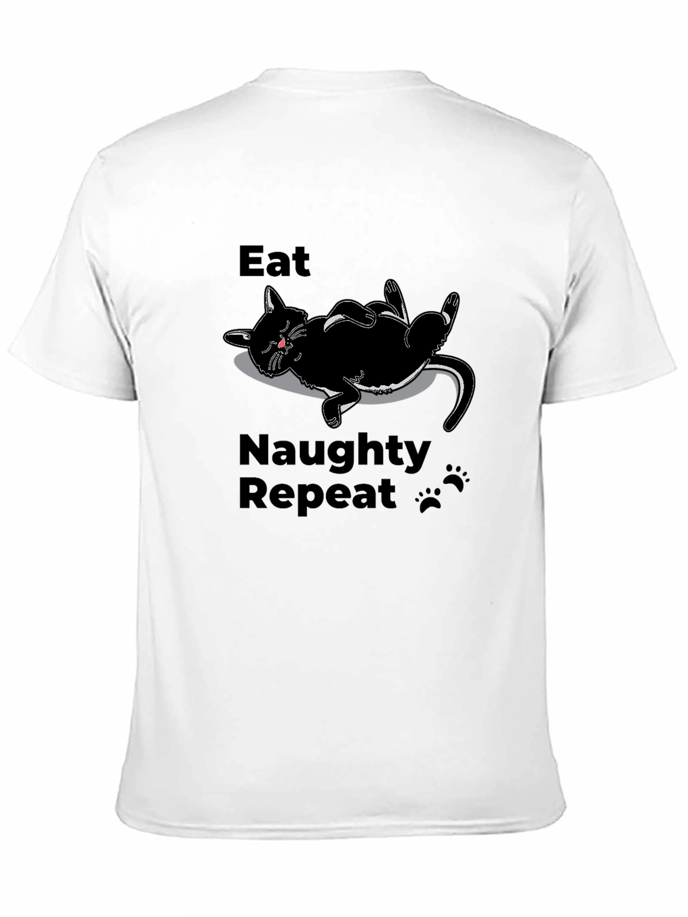 Eat Naughty Repeat Black Cat T-Shirt