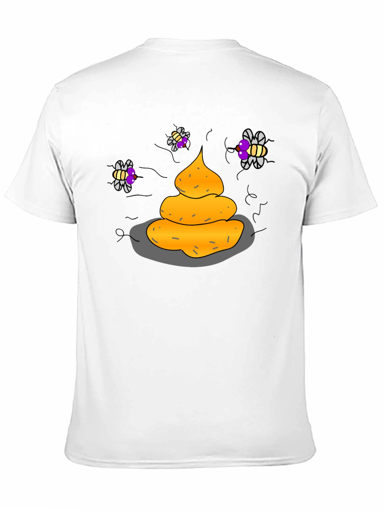 Humorous Graphic Tee - Funny Poop & Flies