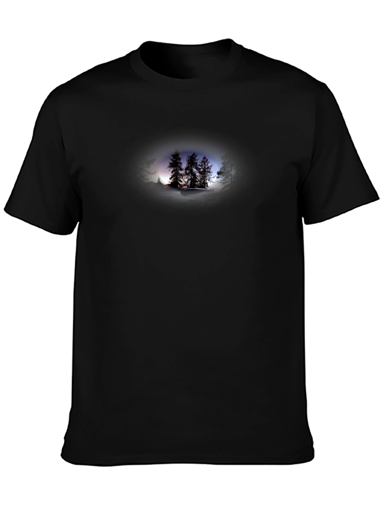 Winter Forest Graphic Tee - Mens Black T-Shirt