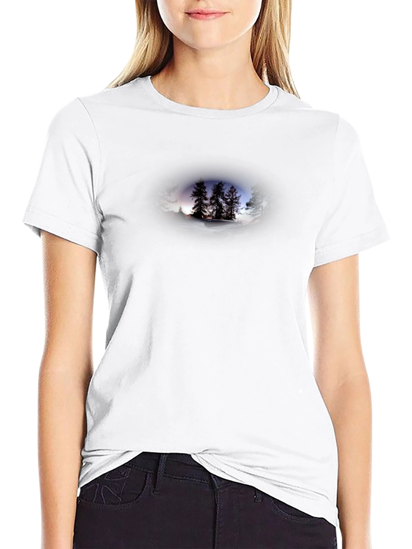 Winter Forest Graphic Tee - Mens Black T-Shirt