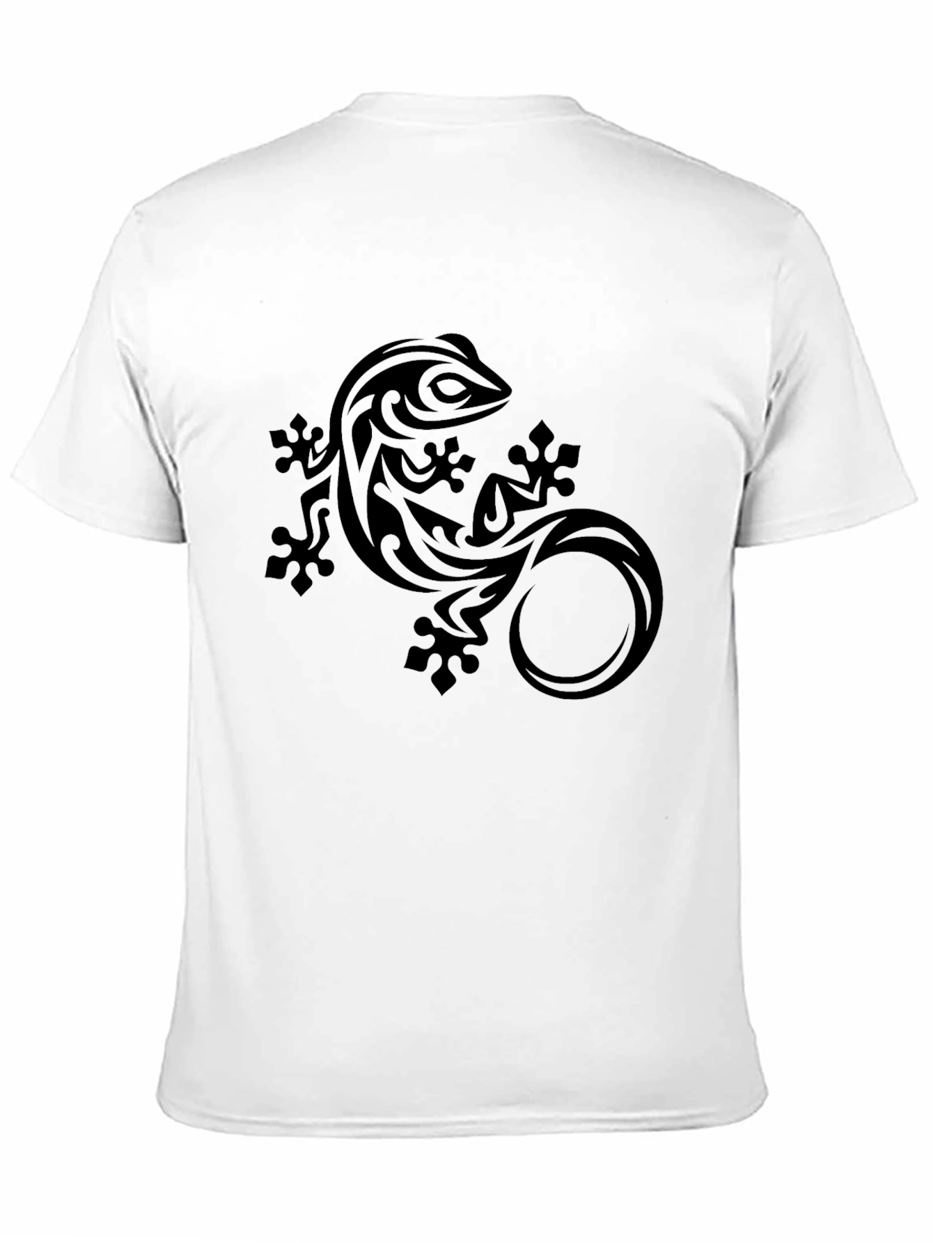 Black Lizard Graphic Tee - Tribal Tattoo Style