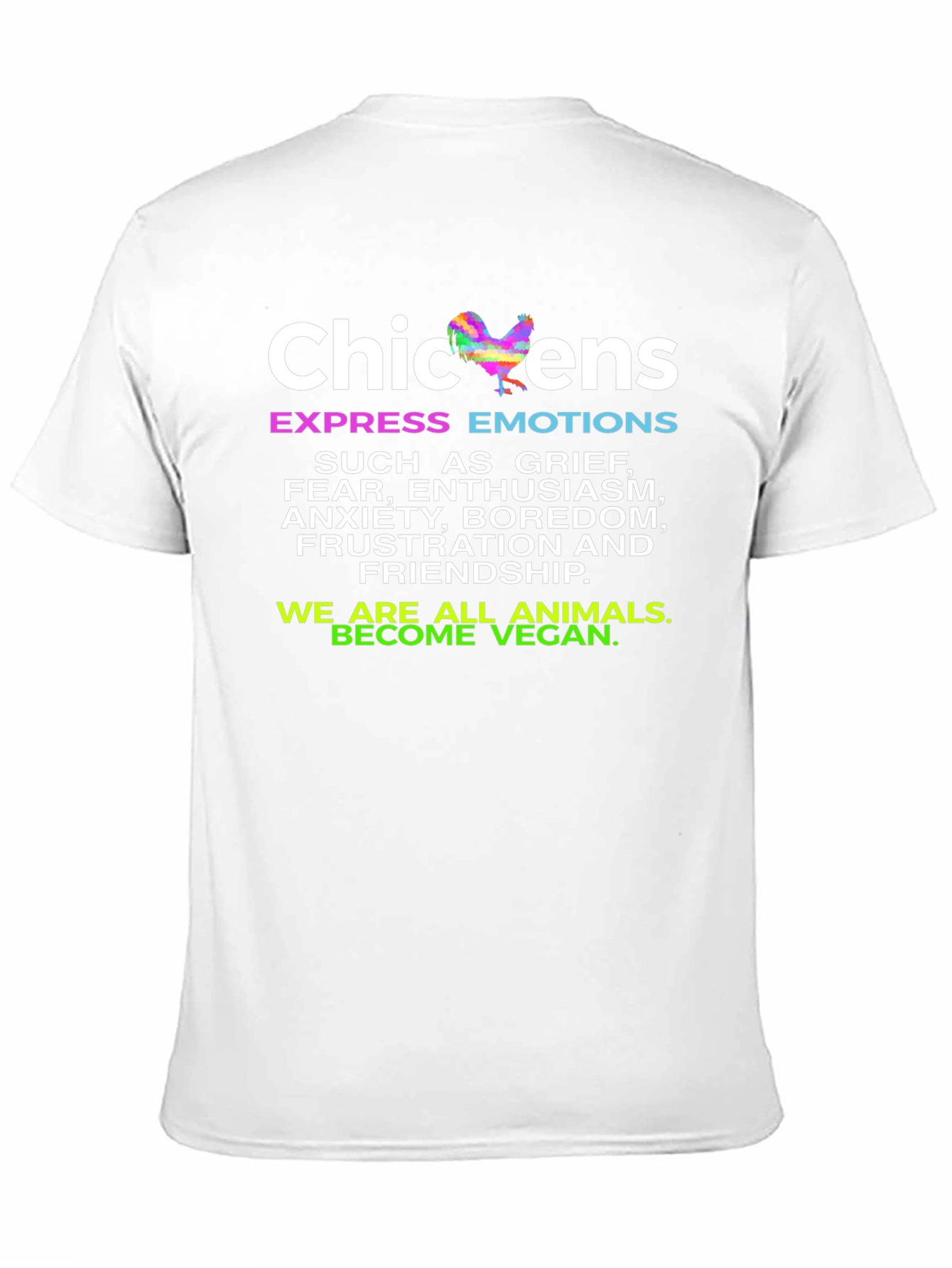 Chickens Express Emotions T-Shirt - Vegan Animal Lover Tee