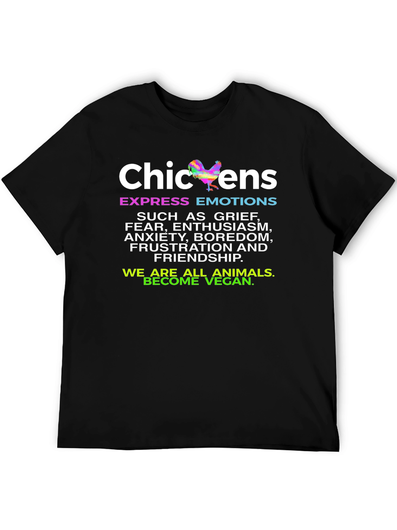 Chickens Express Emotions T-Shirt - Vegan Animal Lover Tee