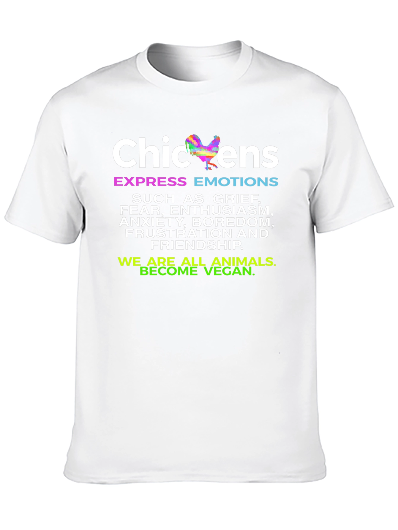 Chickens Express Emotions T-Shirt - Vegan Animal Lover Tee