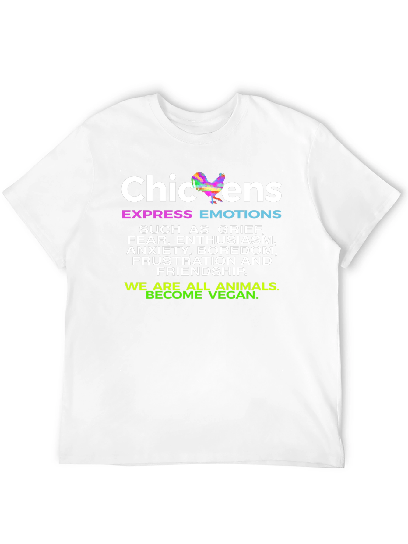 Chickens Express Emotions T-Shirt - Vegan Animal Lover Tee