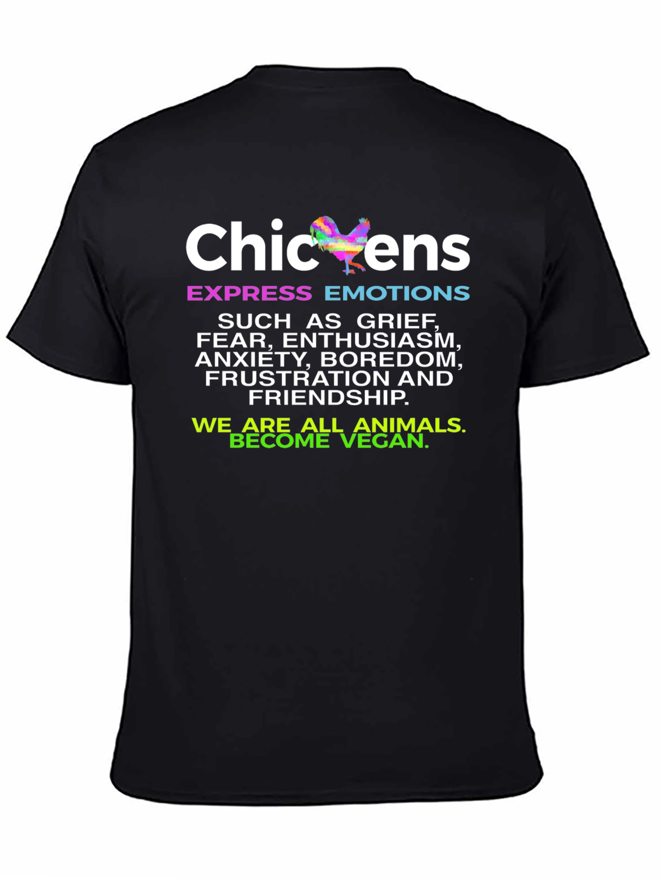 Chickens Express Emotions T-Shirt - Vegan Animal Lover Tee