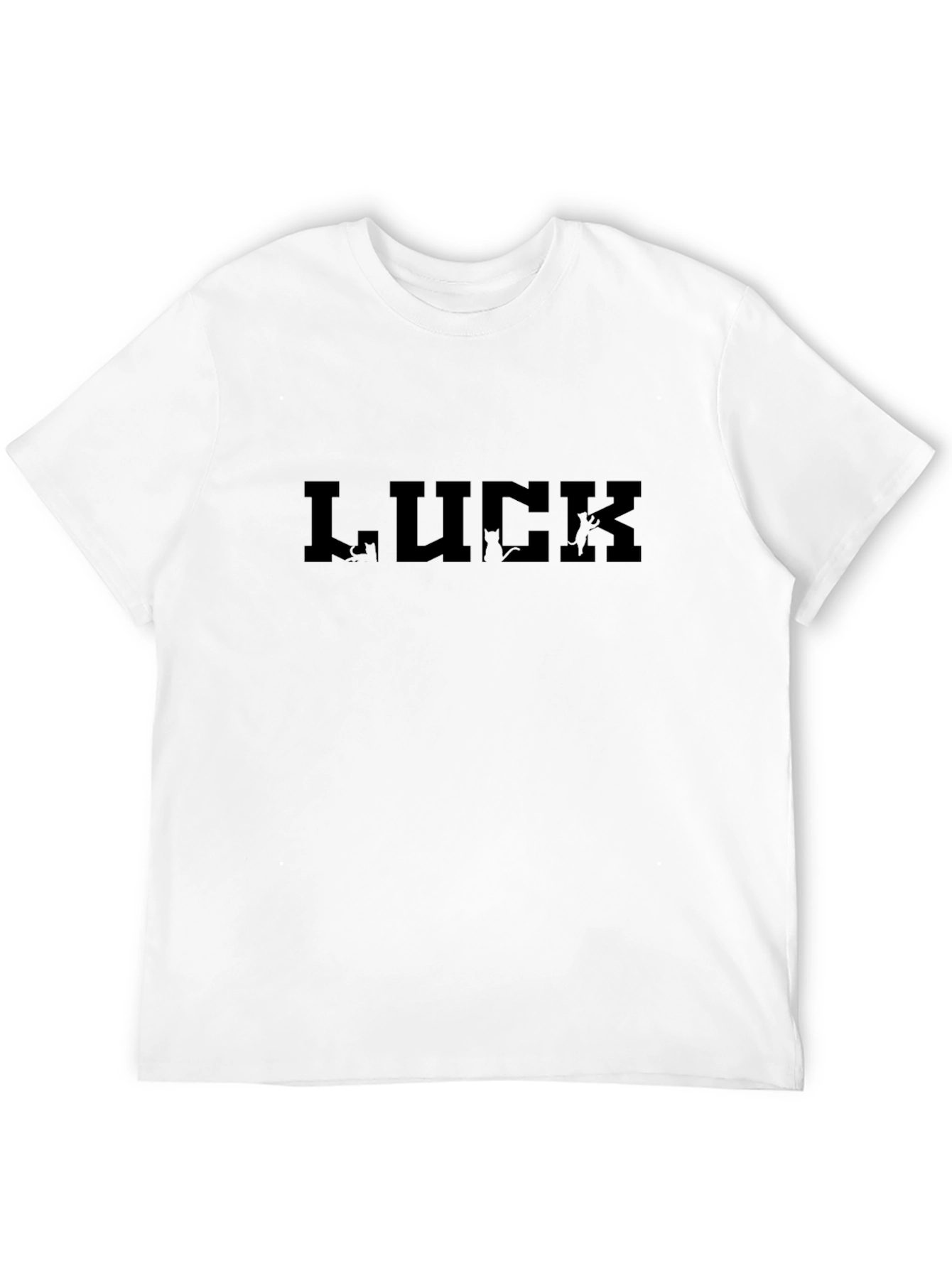 Luck Graphic Tee - Black Casual T-Shirt