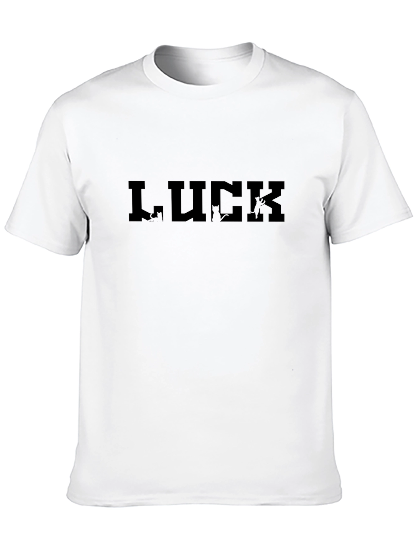 Luck Graphic Tee - Black Casual T-Shirt