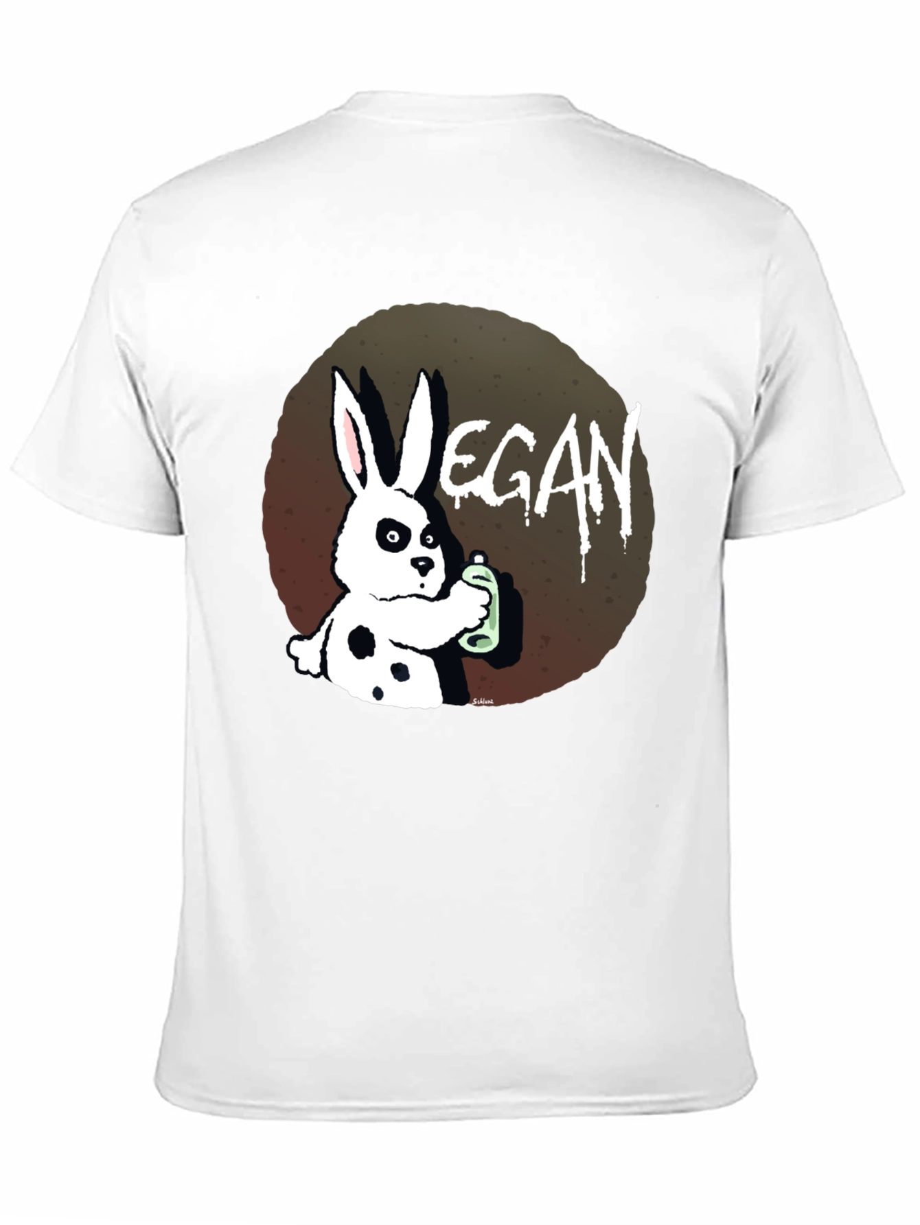 Vegan Rabbit Graphic T-Shirt - Black