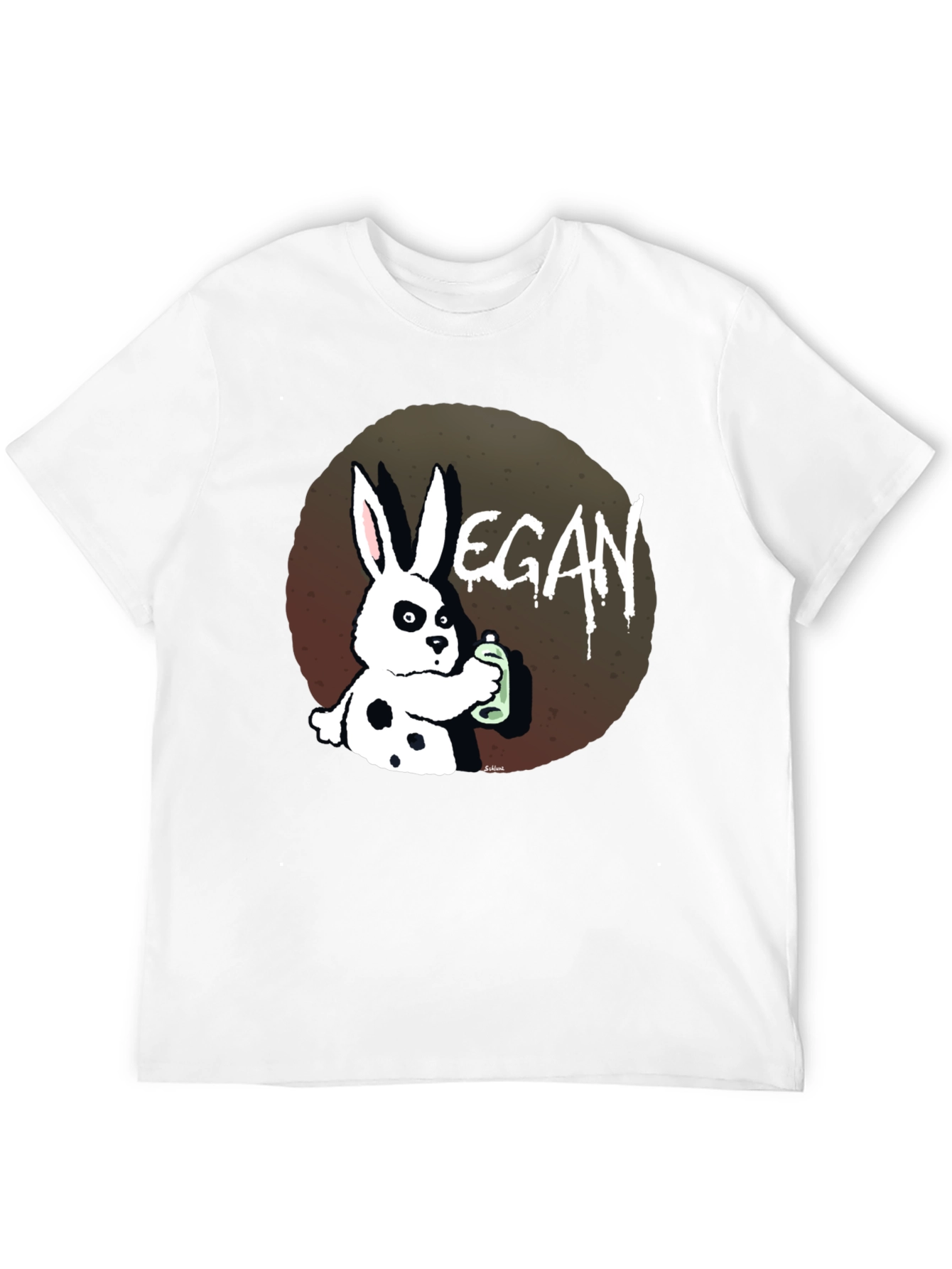 Vegan Rabbit Graphic T-Shirt - Black