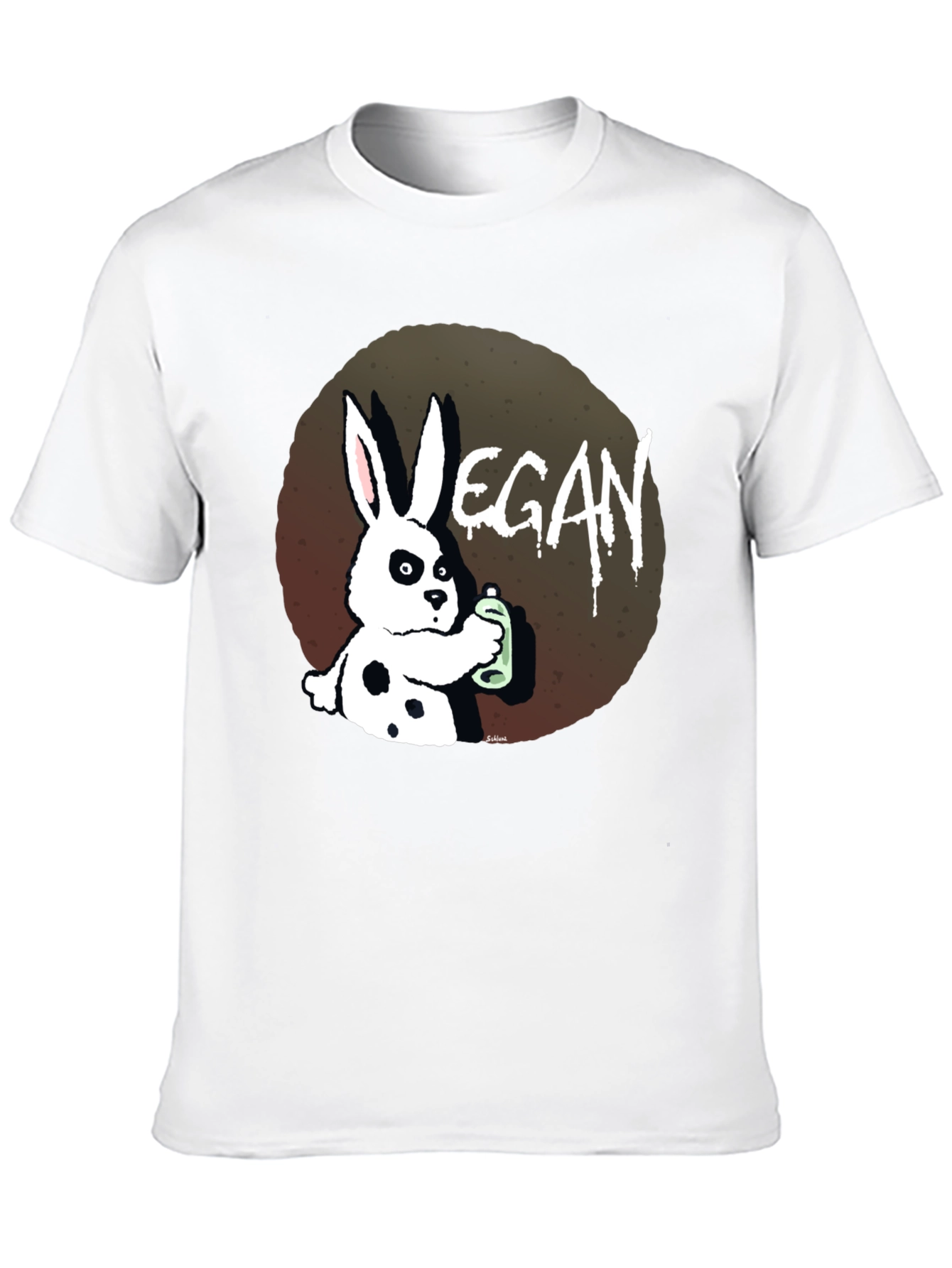 Vegan Rabbit Graphic T-Shirt - Black