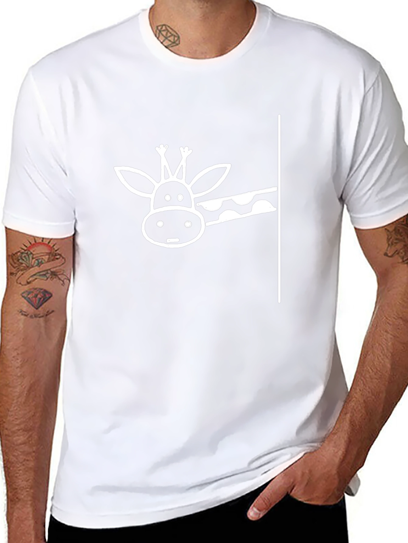 Giraffe Peekaboo Black T-Shirt