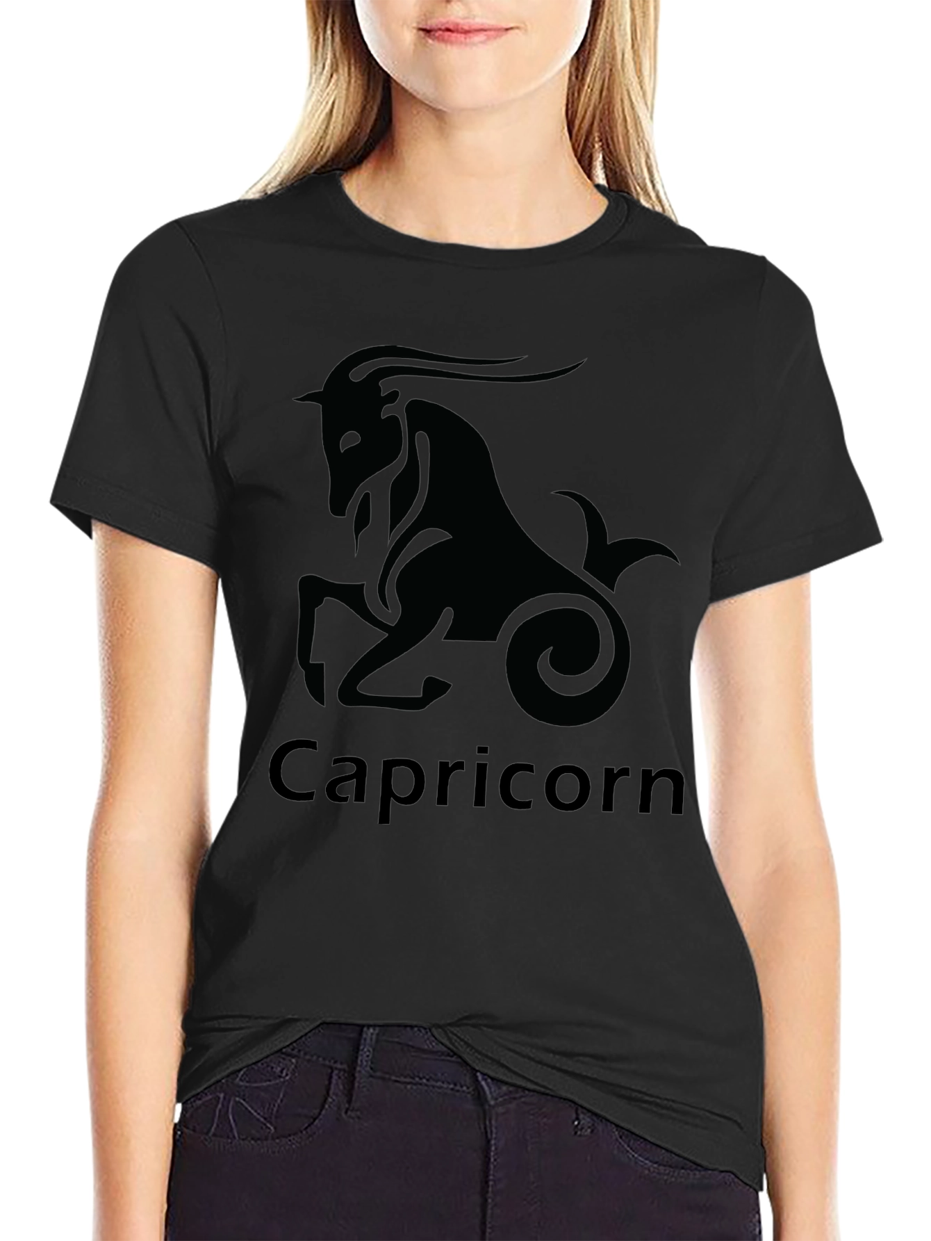 Capricorn Zodiac Black T-Shirt