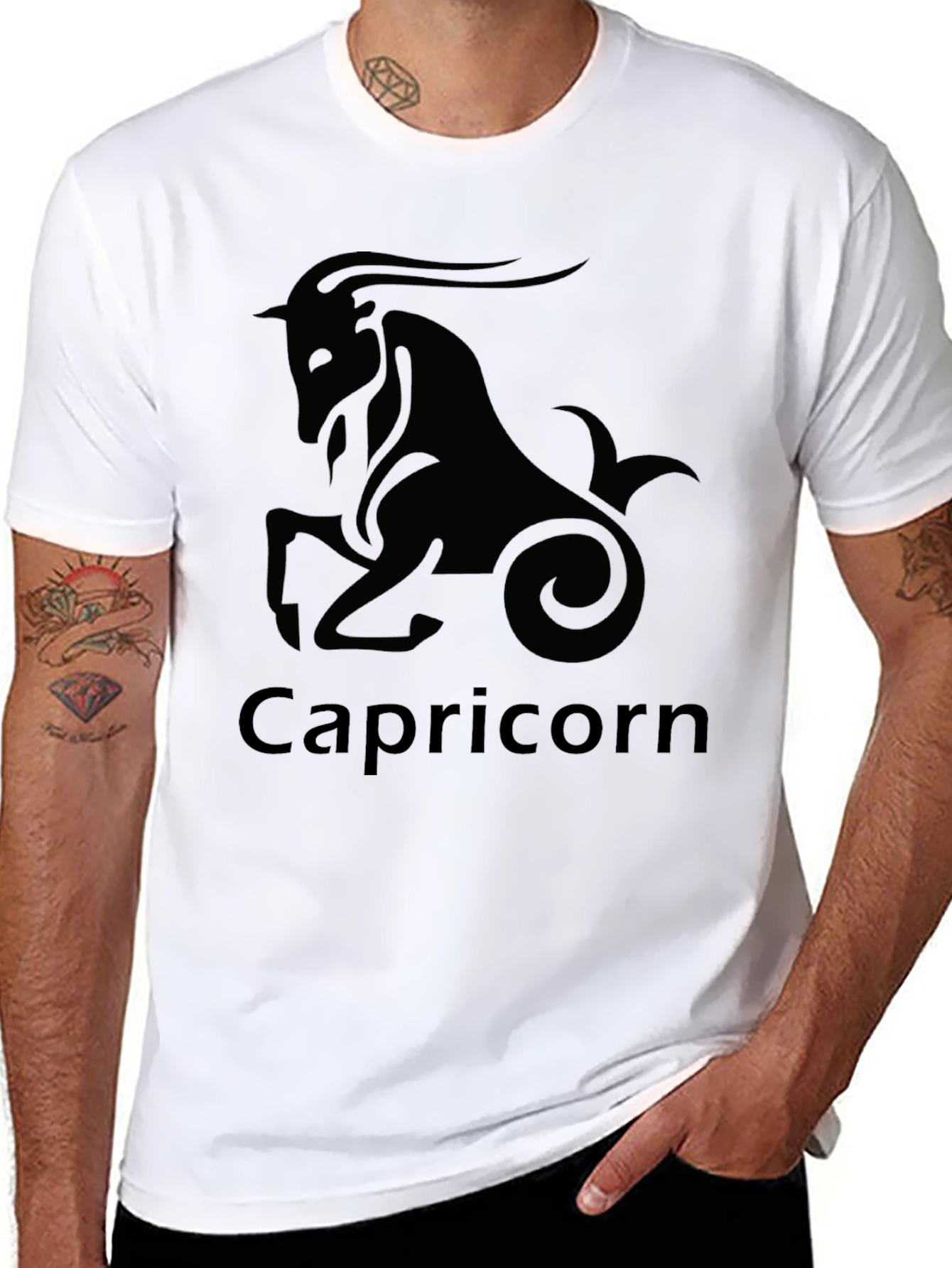 Capricorn Zodiac Black T-Shirt