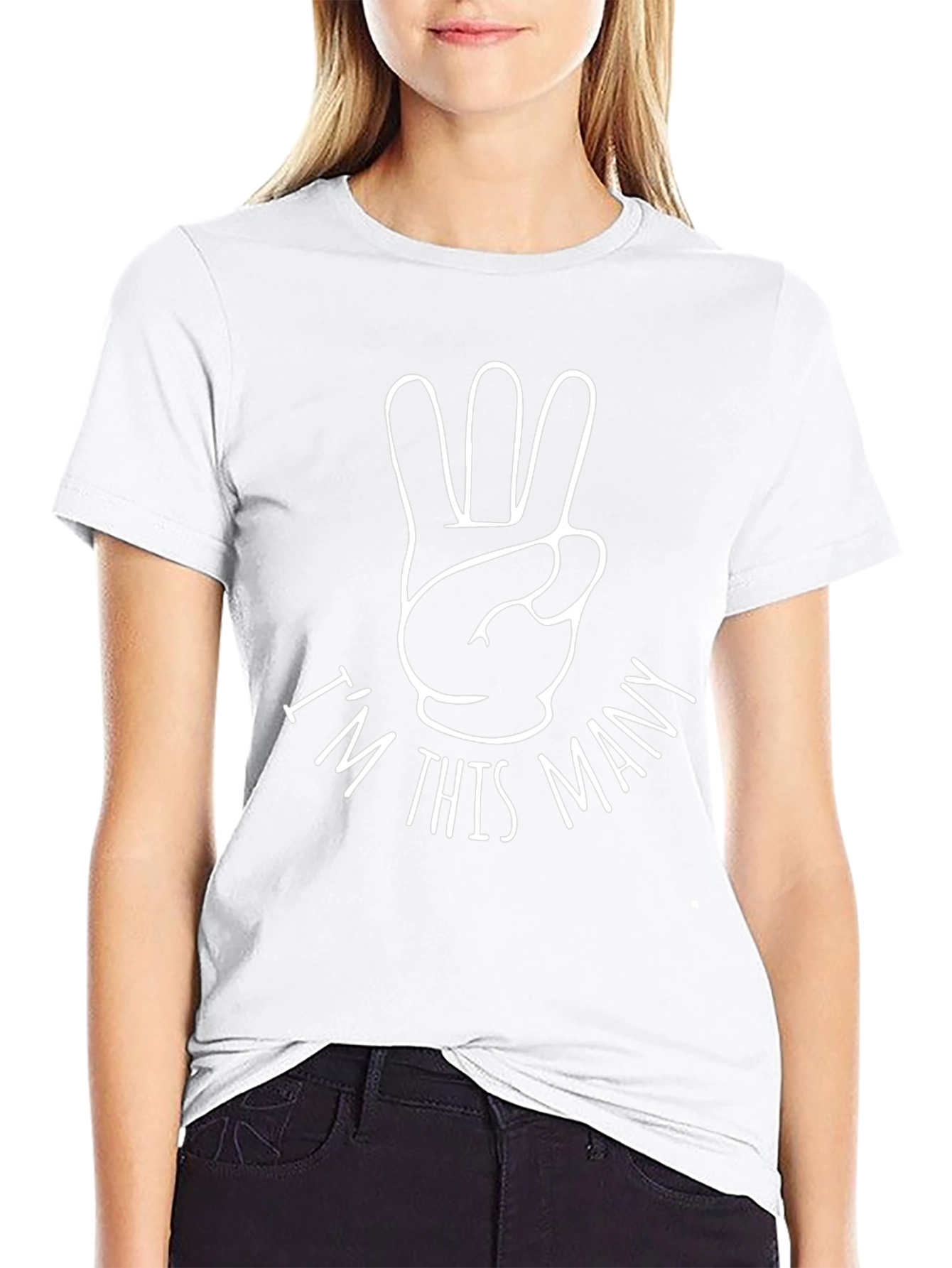 Im This Many Three Fingers Birthday T-Shirt