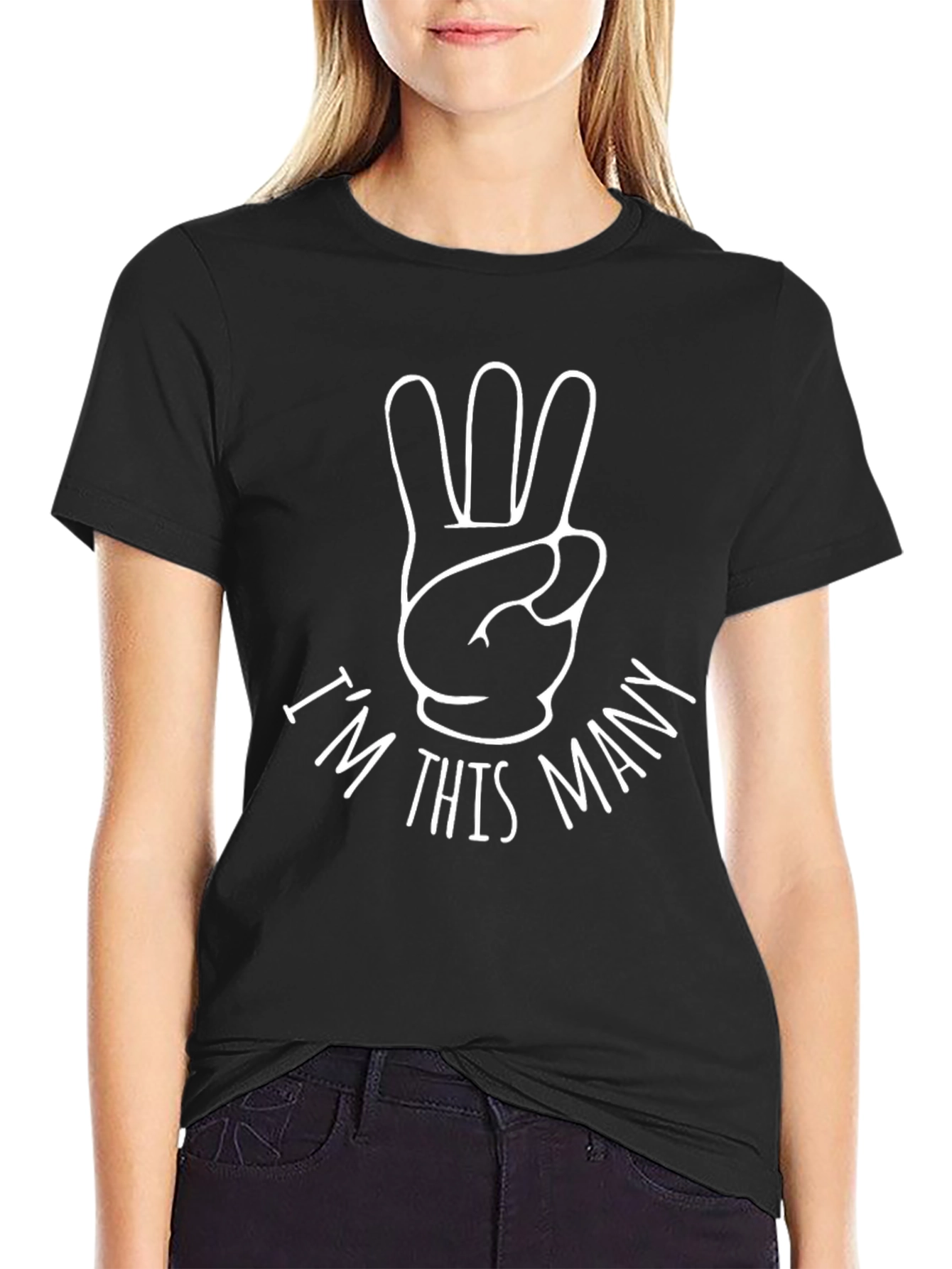 Im This Many Three Fingers Birthday T-Shirt