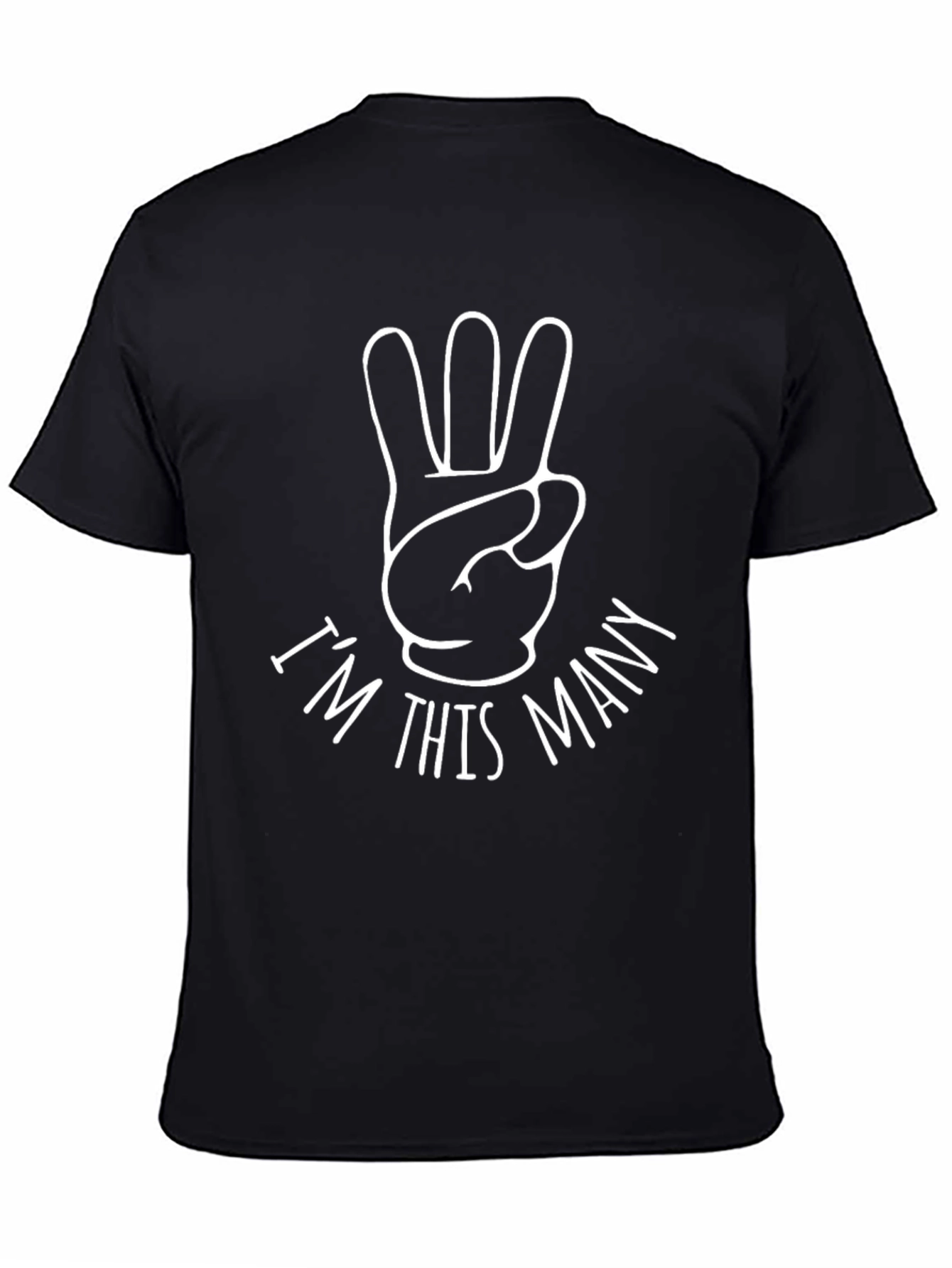 Im This Many Three Fingers Birthday T-Shirt