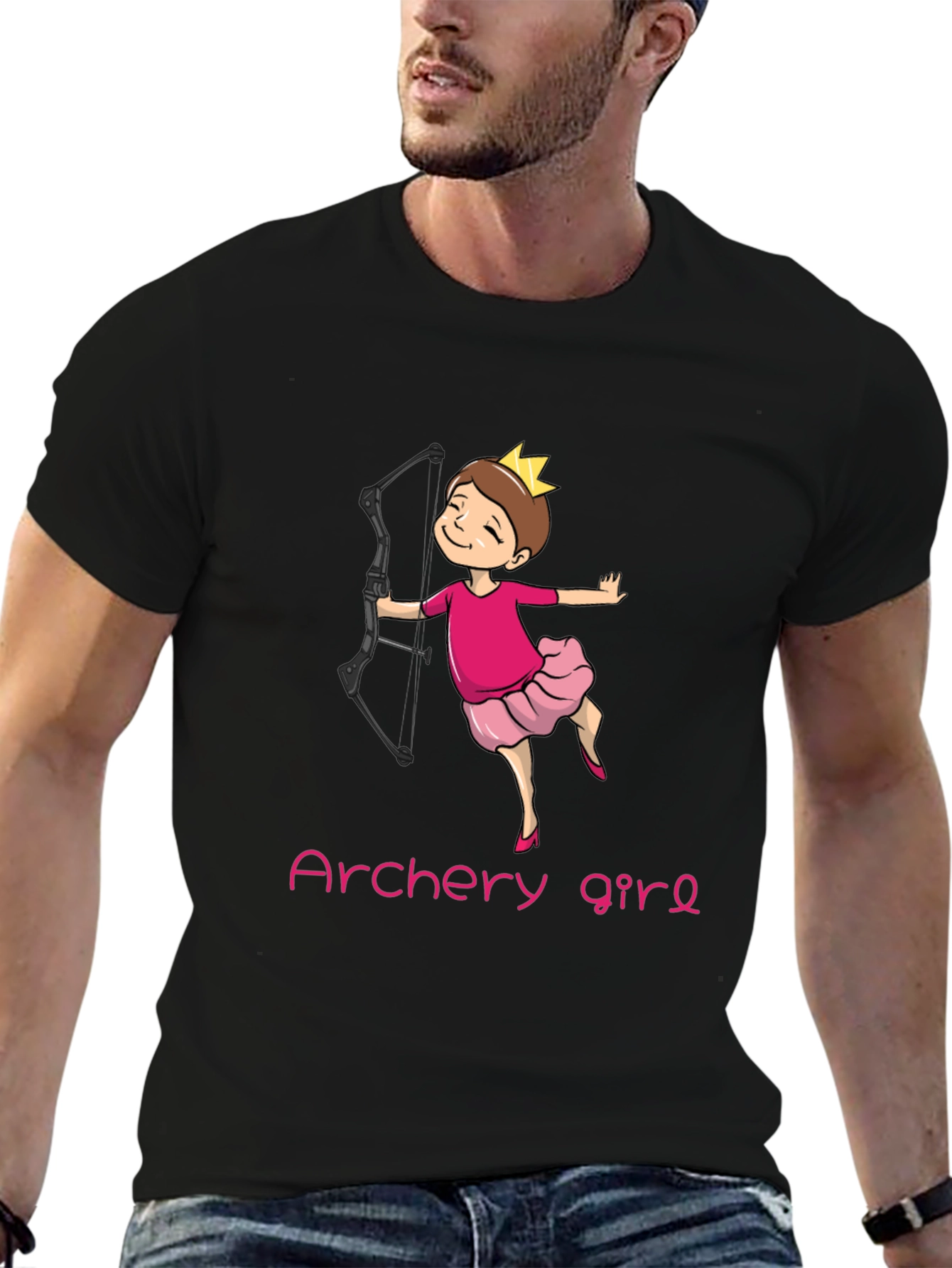 Archery Girl Black T-Shirt