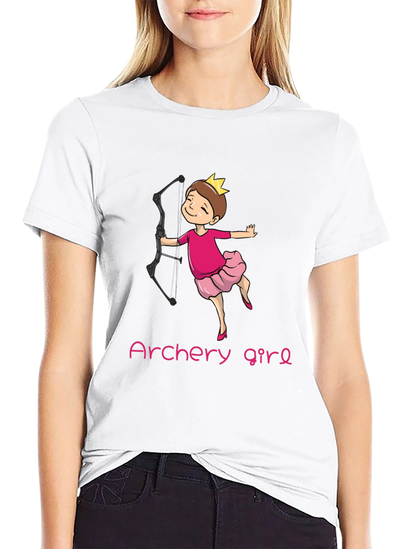 Archery Girl Black T-Shirt