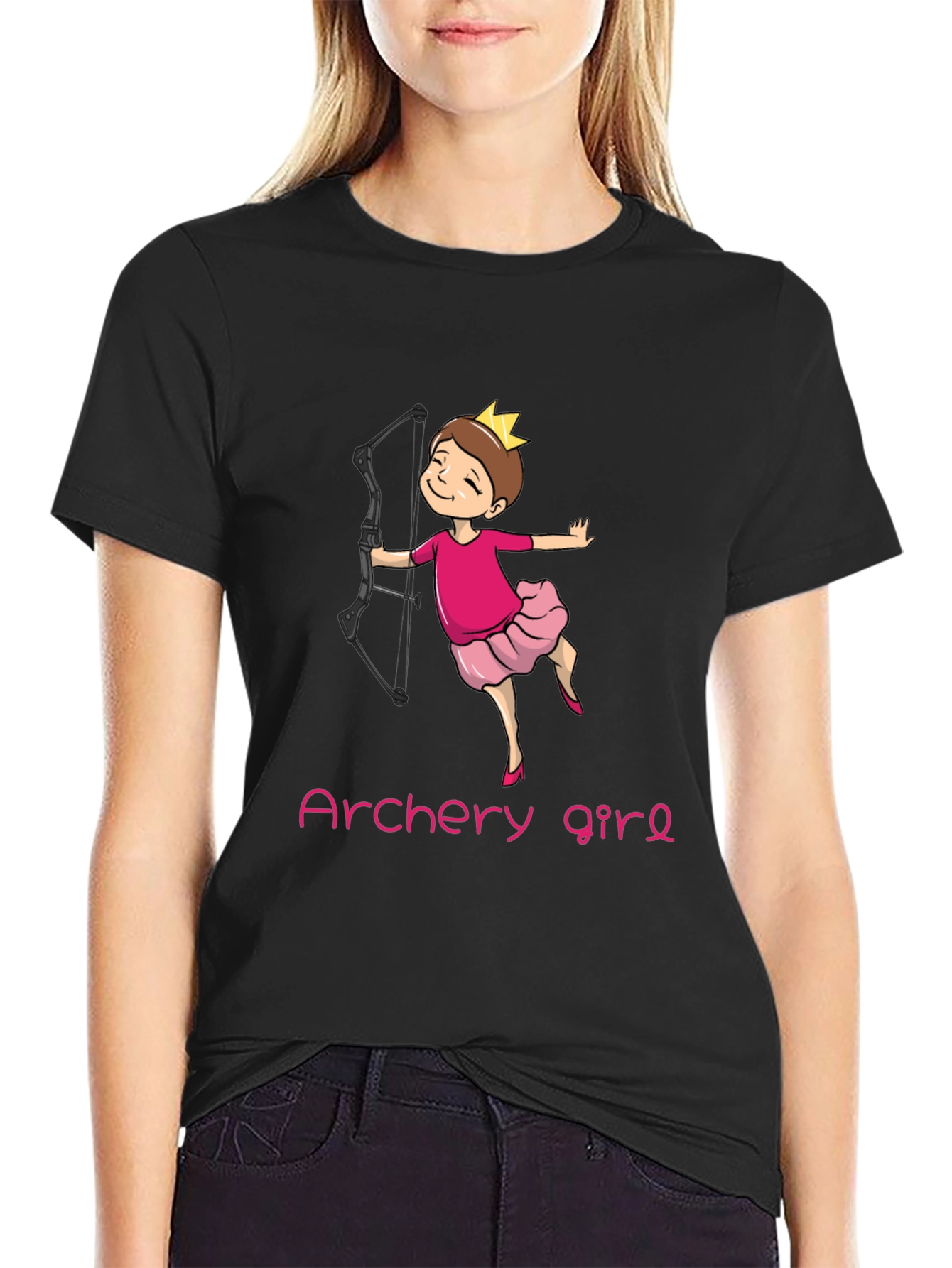 Archery Girl Black T-Shirt