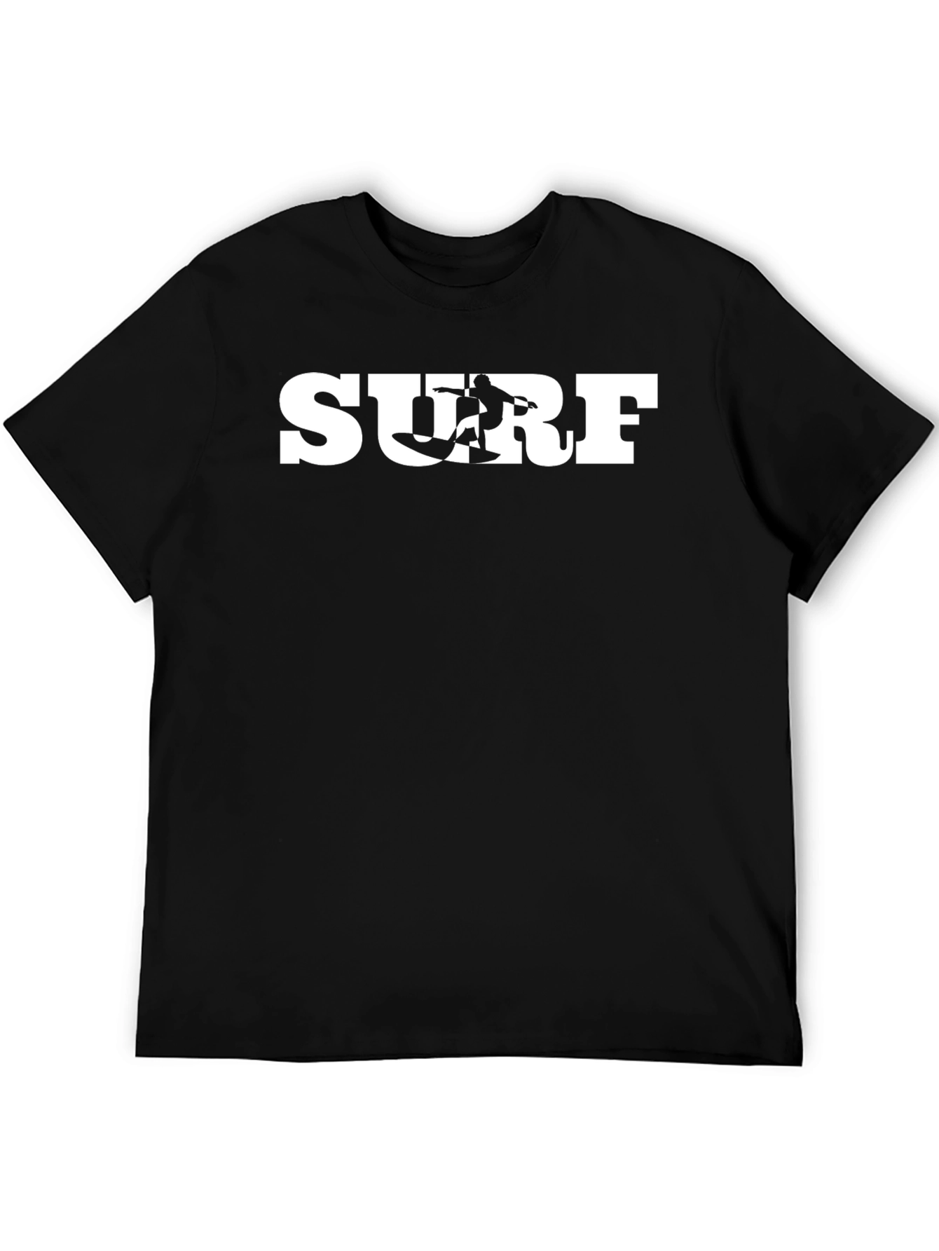 Surf Graphic Tee - Black Cotton T-Shirt