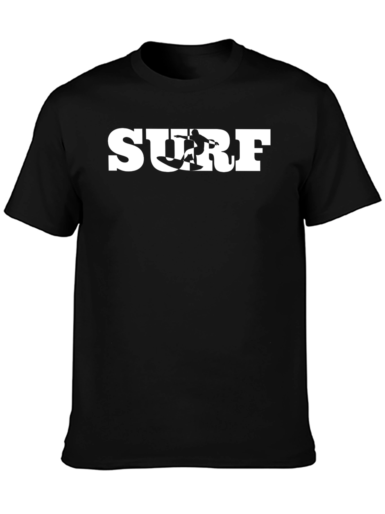 Surf Graphic Tee - Black Cotton T-Shirt