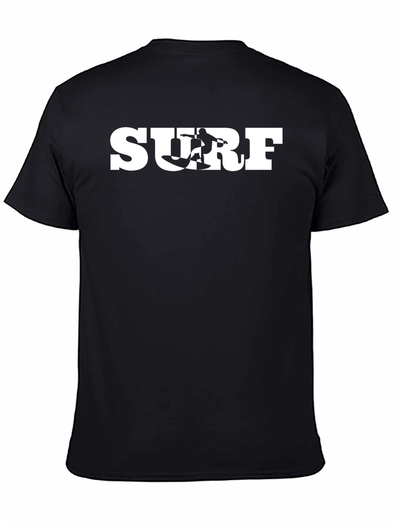 Surf Graphic Tee - Black Cotton T-Shirt
