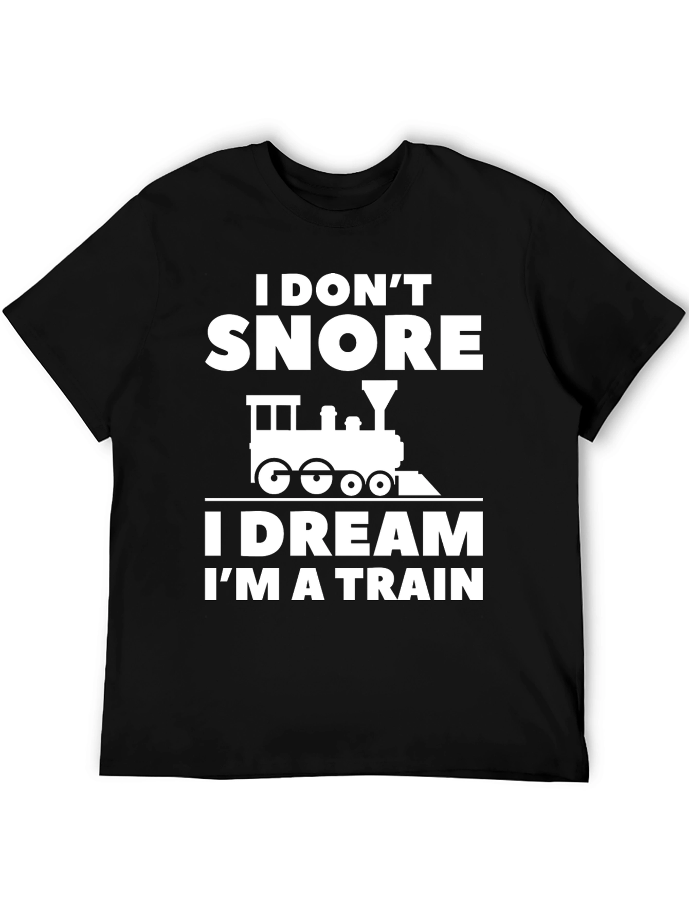 Funny I Dream Im a Train Black Graphic Tee