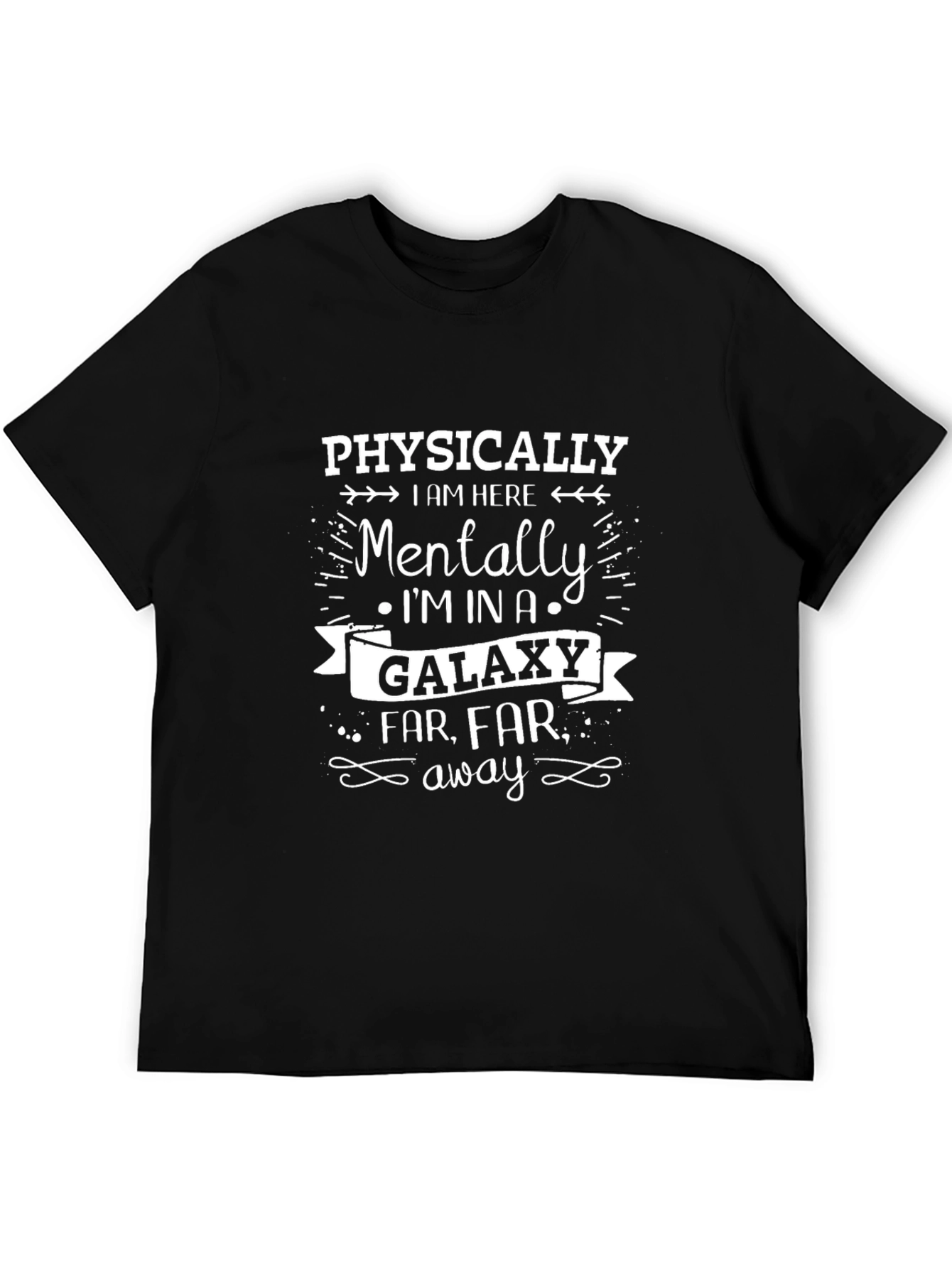 Galaxy Far Away Graphic Tee - Black Cotton T-Shirt